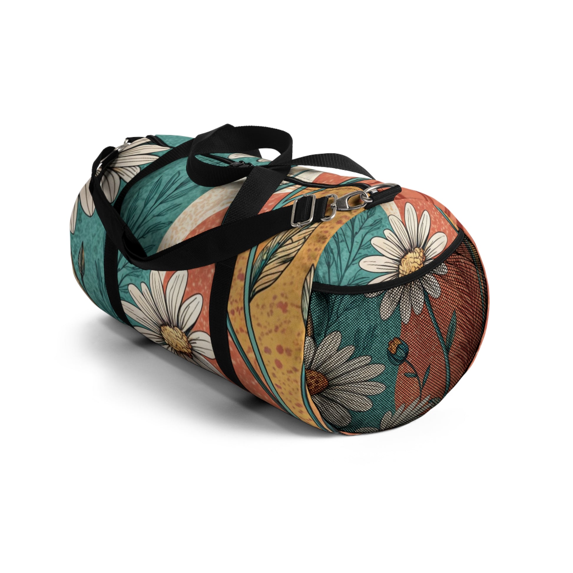 Retro Daisy Dream Duffel Bag, Artsulli - Art is Long, Life is Short, Bags, , , , , , , 