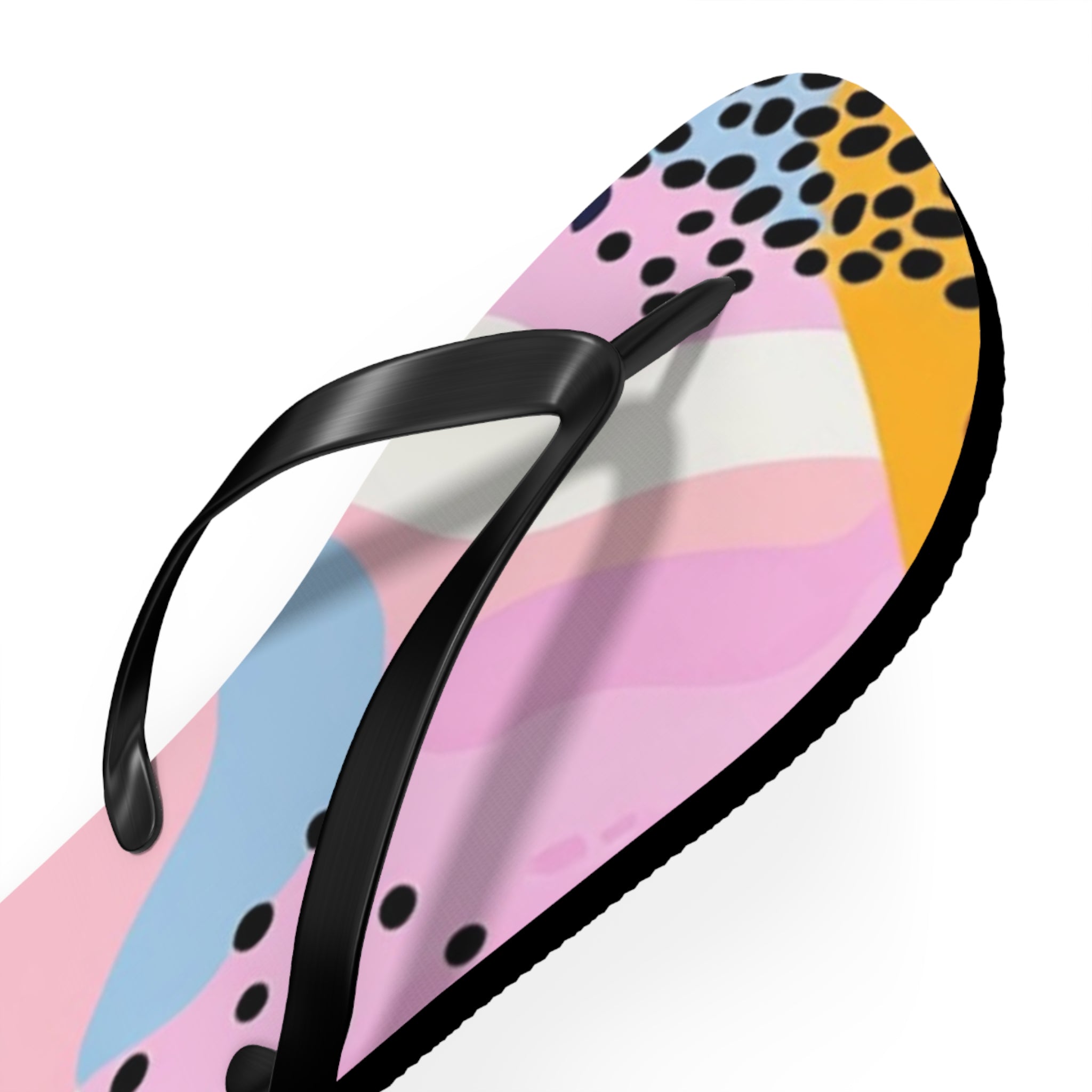 Colorful Abstract Dots and Shapes Flip Flops, Artsulli - Art is Long, Life is Short, Shoes, , , , , , , 