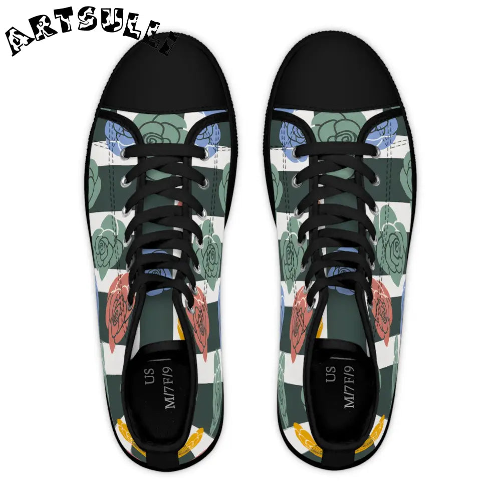 JAKKOUTTHEBXX Stripes x Roses Black and White Women’s High Top
