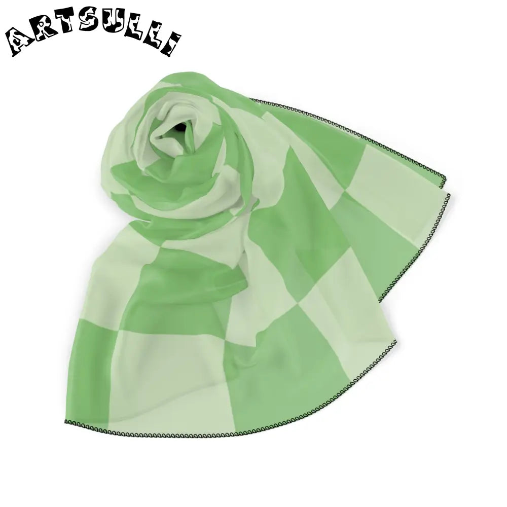 JAKKOUTTHEBXX Checkerboard Green Poly Scarf JAKKOUTTHEBXX Artsulli