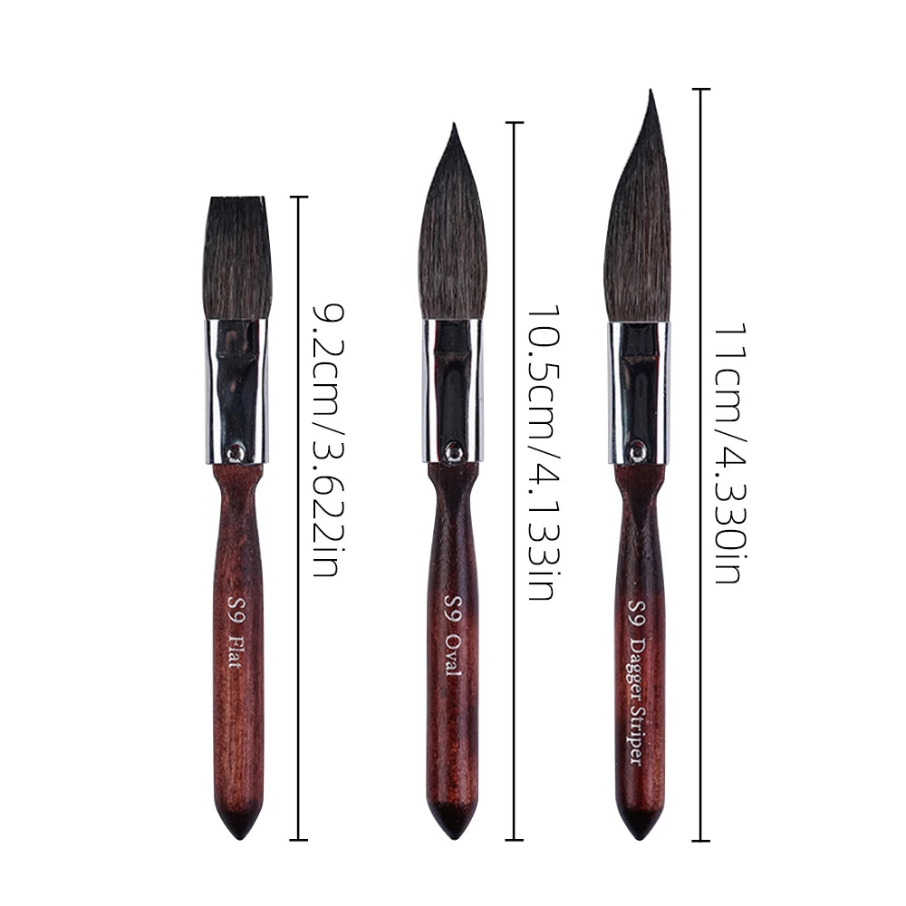 Artsecret Mini Dagger Oval Flat Squirrel Hair Watercolor Brushes Set Professional Painting Brush for Painting Art Supplies