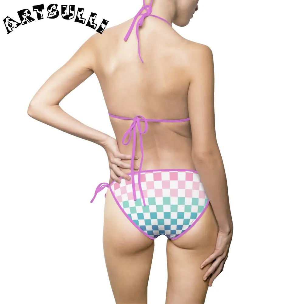 JAKKOUTTHEBXX Vaporwave Rainbow Checkerboard Multi-Color Women’s