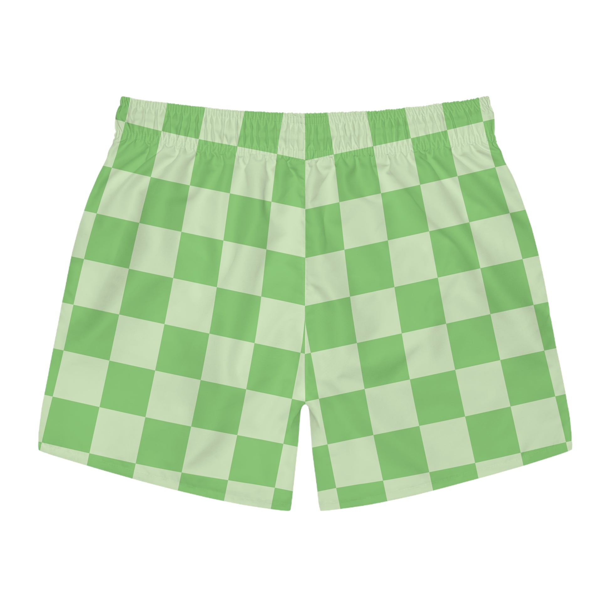 Checkerboard Green Swim Trunks (AOP), Artsulli - Art is Long, Life is Short, All Over Prints, , , , , , , 