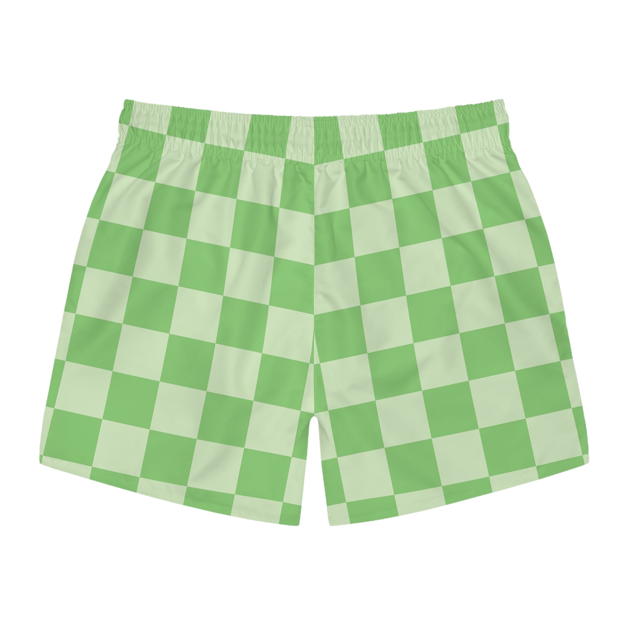 Checkerboard Green Swim Trunks (AOP), Artsulli - Art is Long, Life is Short, All Over Prints, , , , , , , 