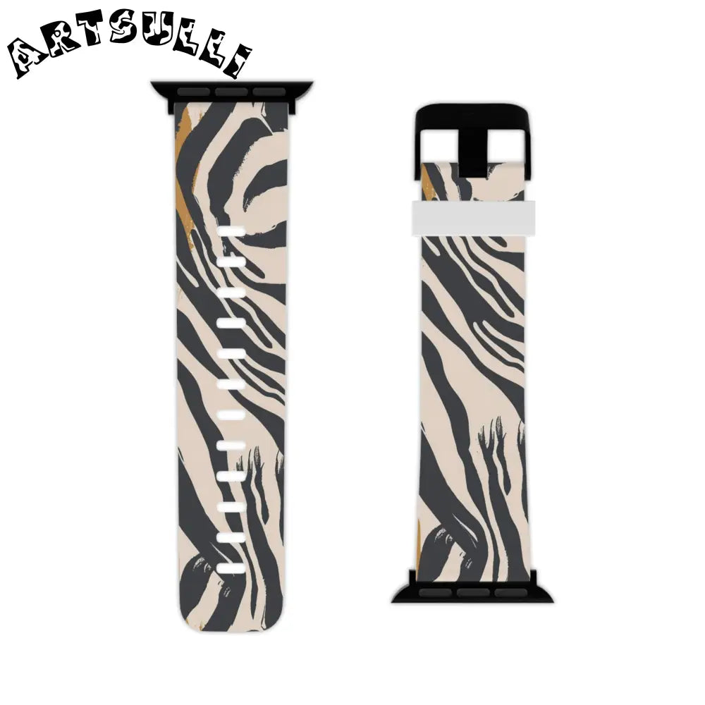 JAKKOUTTHEBXX Apple Watch with White and Zebra Print Interchangeable