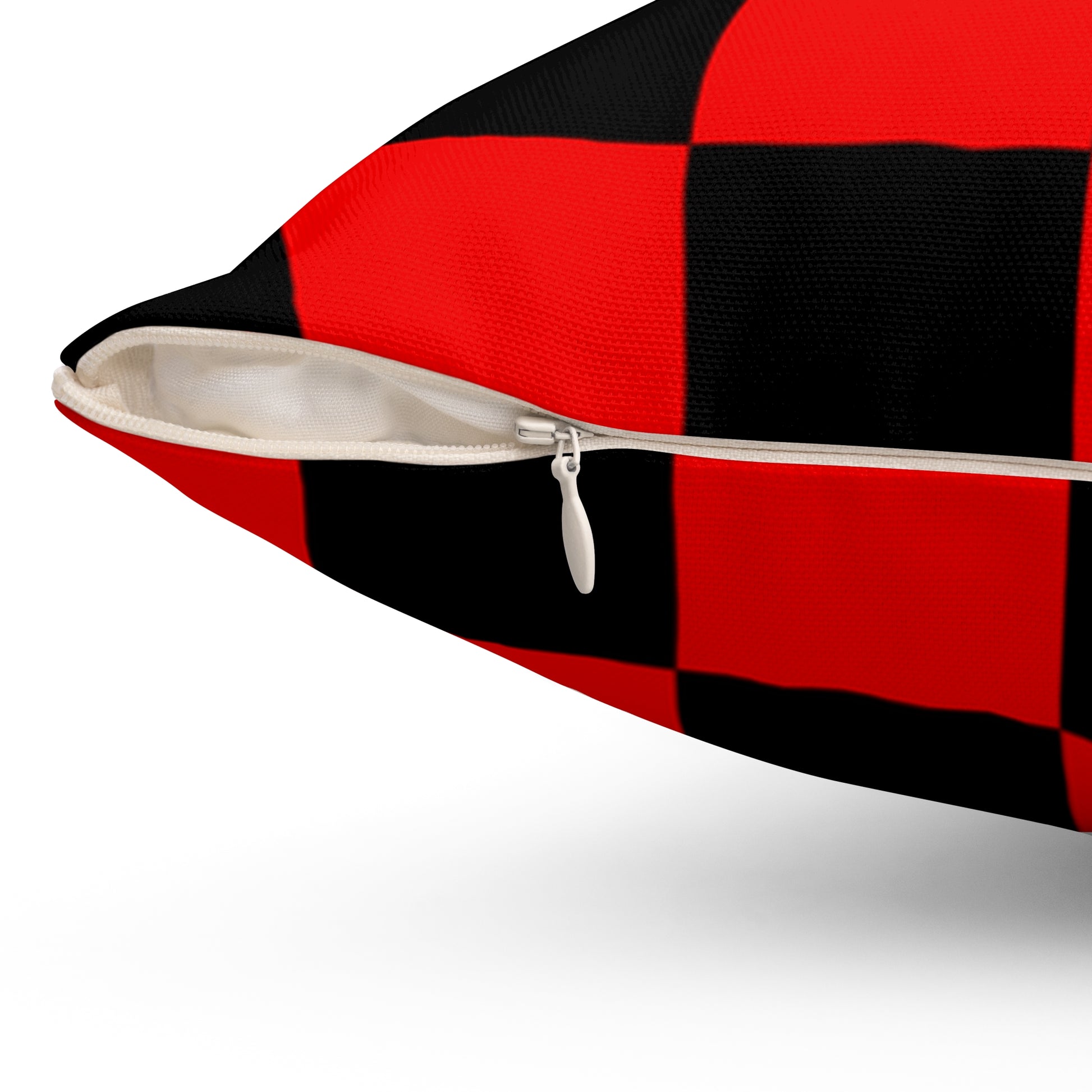 Checkerboard Red and Black Spun Polyester Square Pillow, Artsulli - Art is Long, Life is Short, Home Decor, , , , , , , 