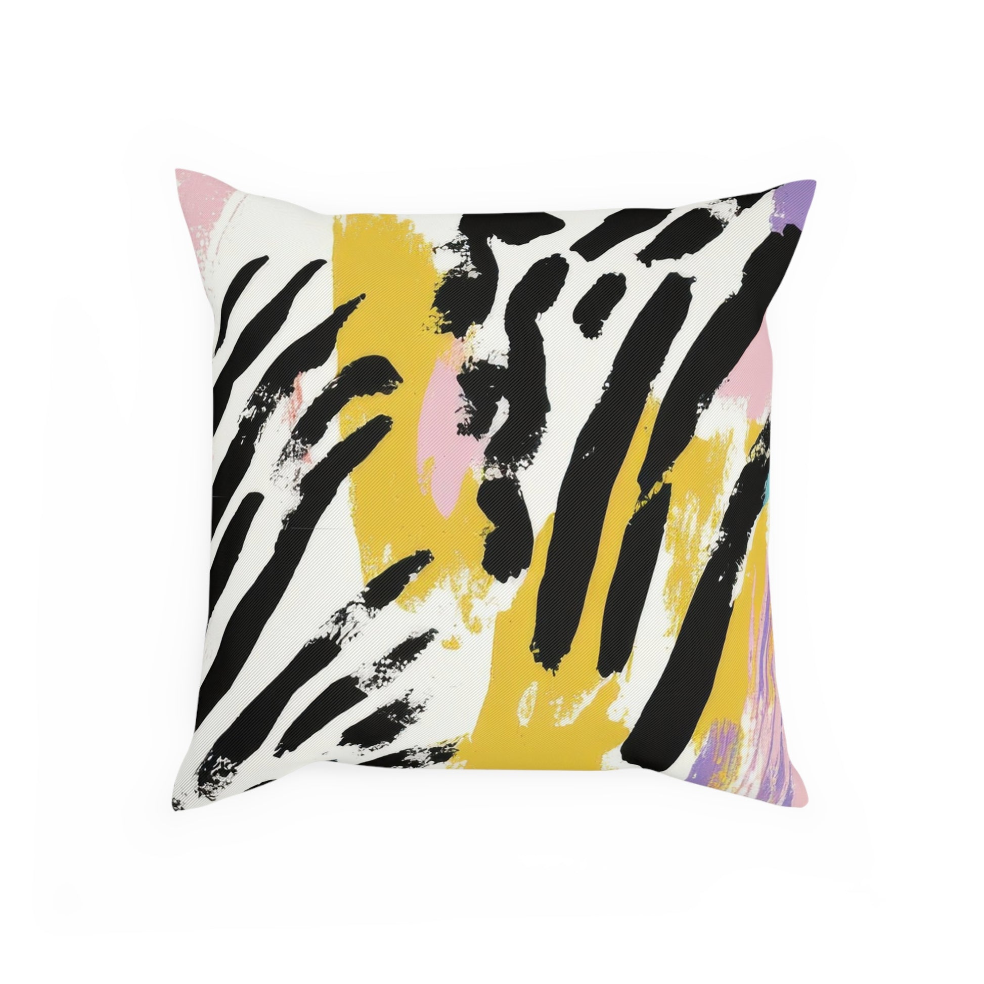 Wild Zebra Stripes x Paint Brush Strokes Multi-Color Cushion, Artsulli - Art is Long, Life is Short, Home Decor, , , , , , , 