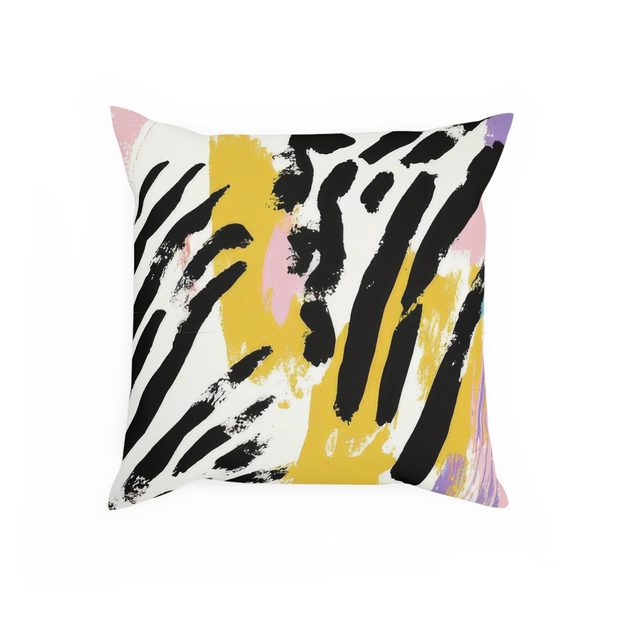 Wild Zebra Stripes x Paint Brush Strokes Multi-Color Cushion, Artsulli - Art is Long, Life is Short, Home Decor, , , , , , , 