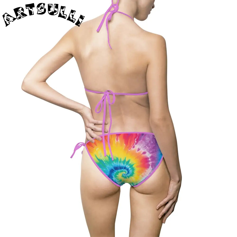 JAKKOUTTHEBXX Tie Dye Print Bikini Swimsuit 2025