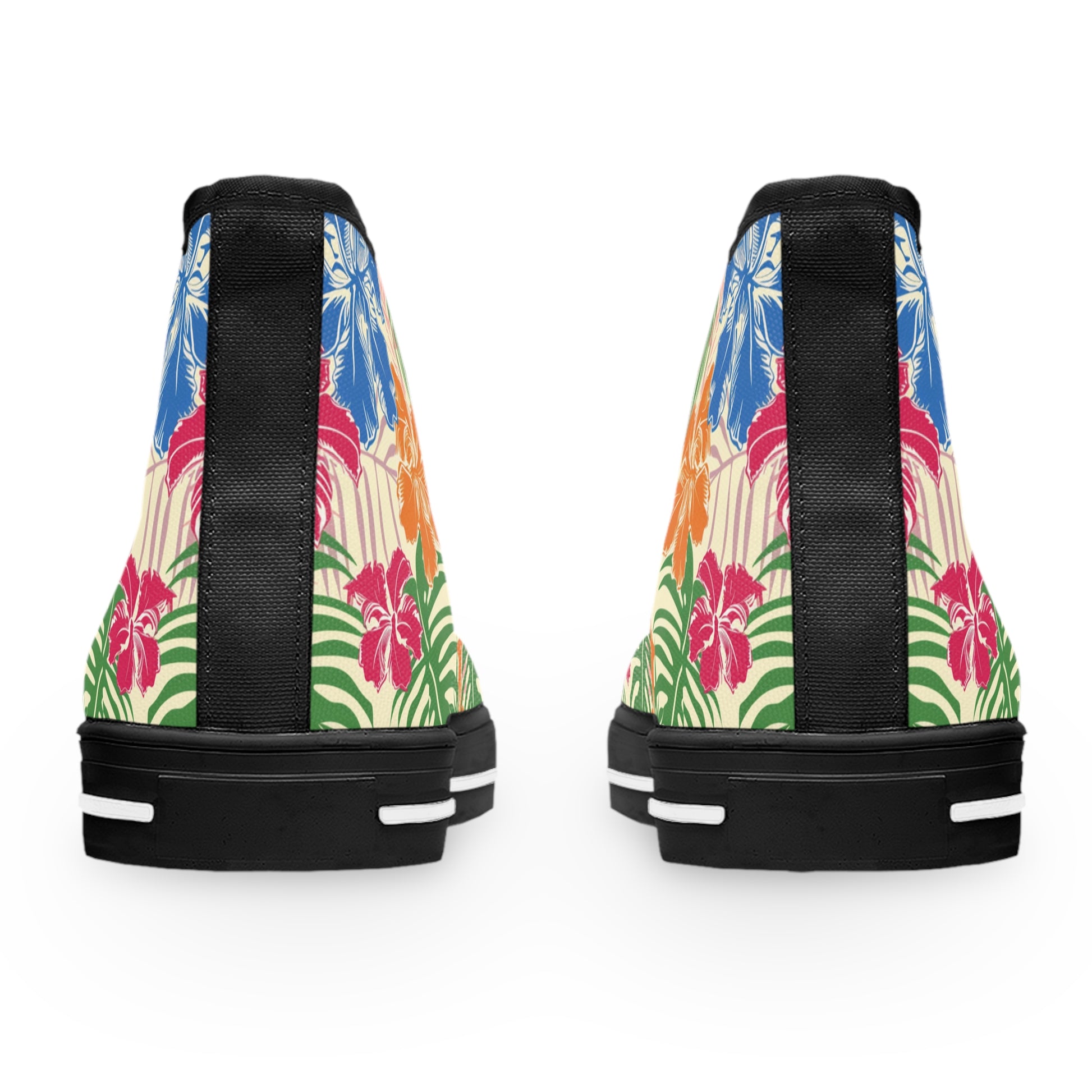 Blooming Tropical Flowers Women's High Top Sneakers, Artsulli - Art is Long, Life is Short, Shoes, , , , , , , 