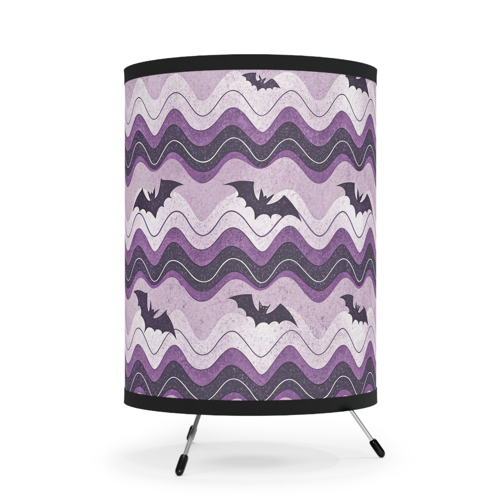 Bat Wave Tripod Lamp with High-Res Printed Shade, US\CA plug, Artsulli - Art is Long, Life is Short, Home Decor, , , , , , , 