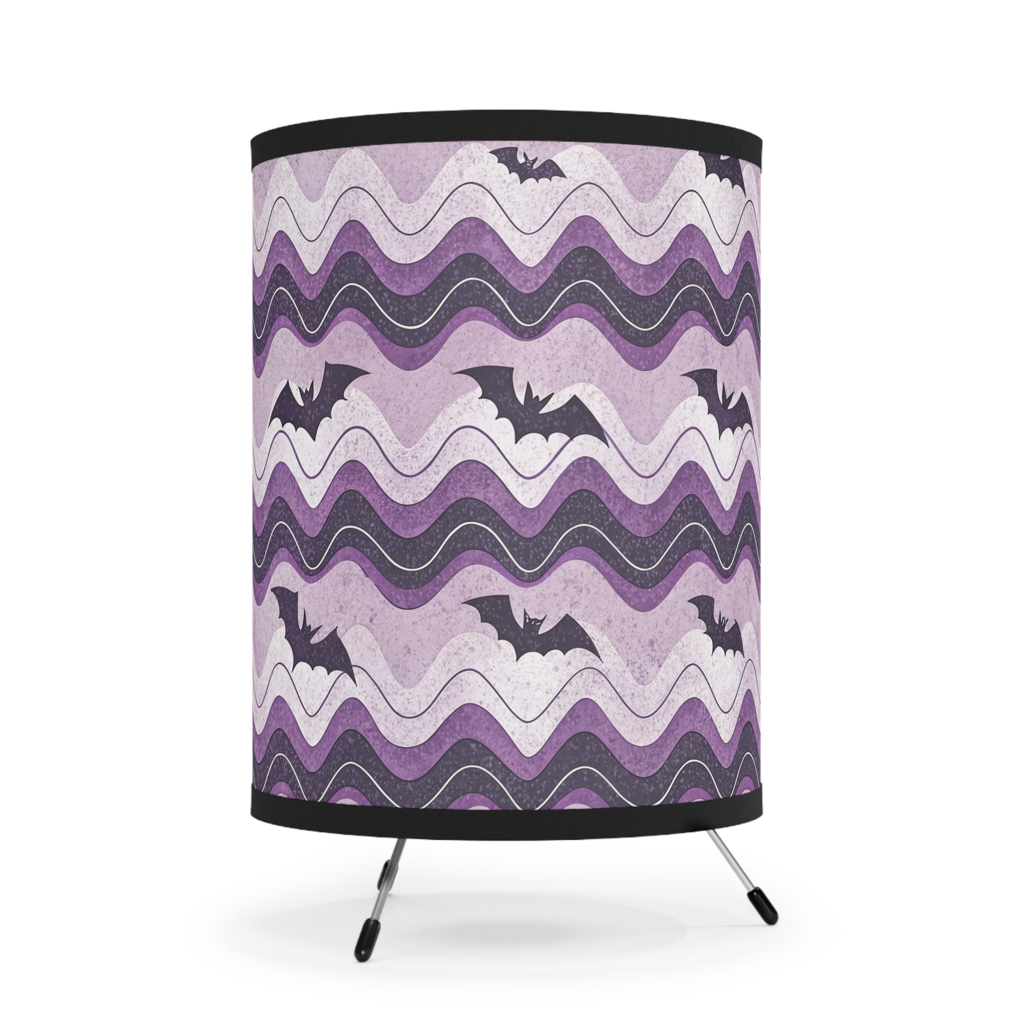Bat Wave Tripod Lamp with High-Res Printed Shade, US\CA plug, Artsulli - Art is Long, Life is Short, Home Decor, , , , , , , 