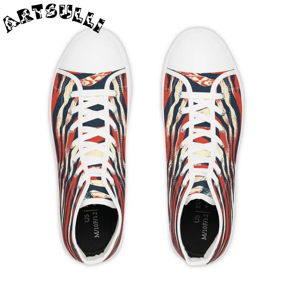 JAKKOUTTHEBXX Capricious Tiger Wave Men’s High Top Sneakers