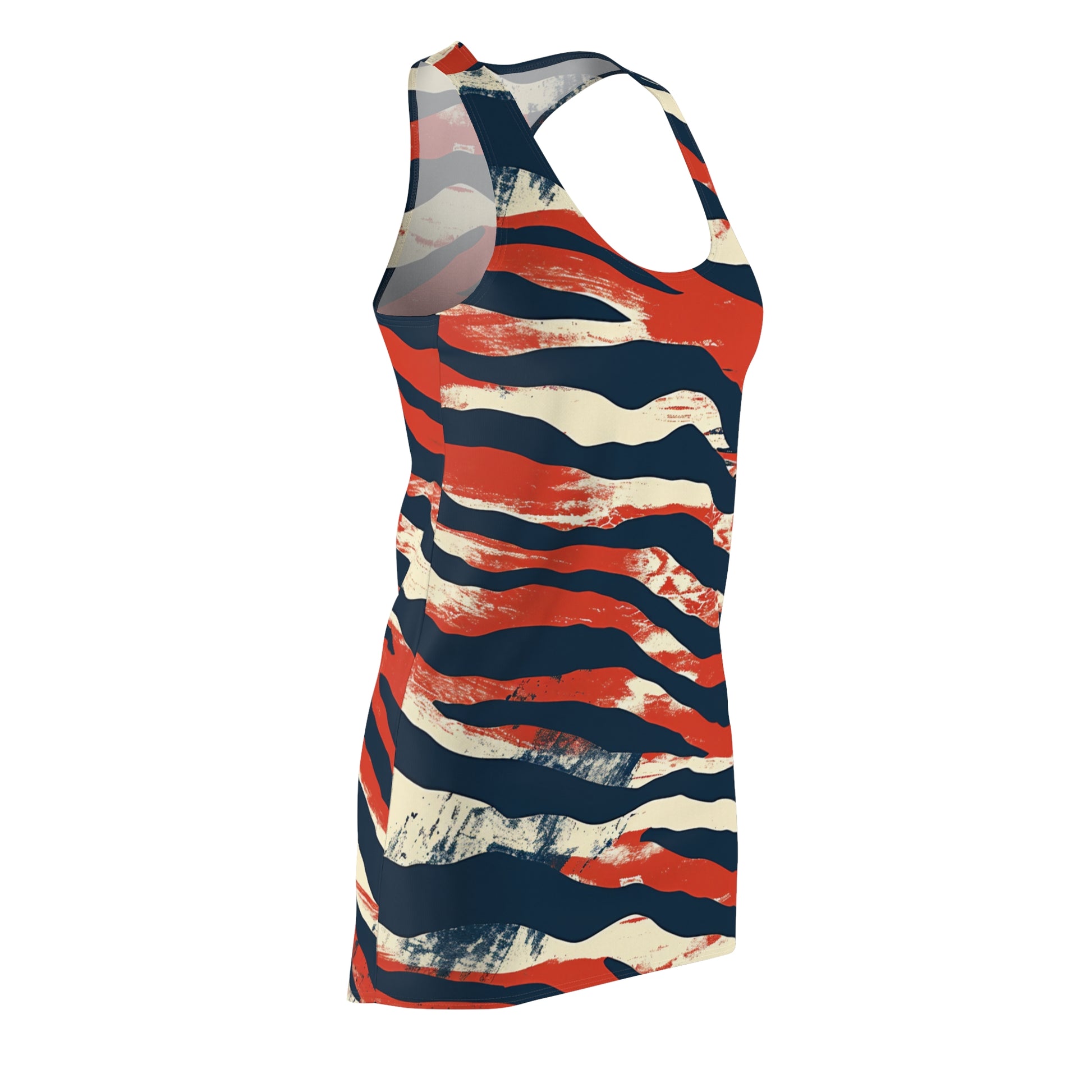 Camo Tiger Stripes Women's Cut & Sew Racerback Dress (AOP), Artsulli - Art is Long, Life is Short, All Over Prints, , , , , , , 