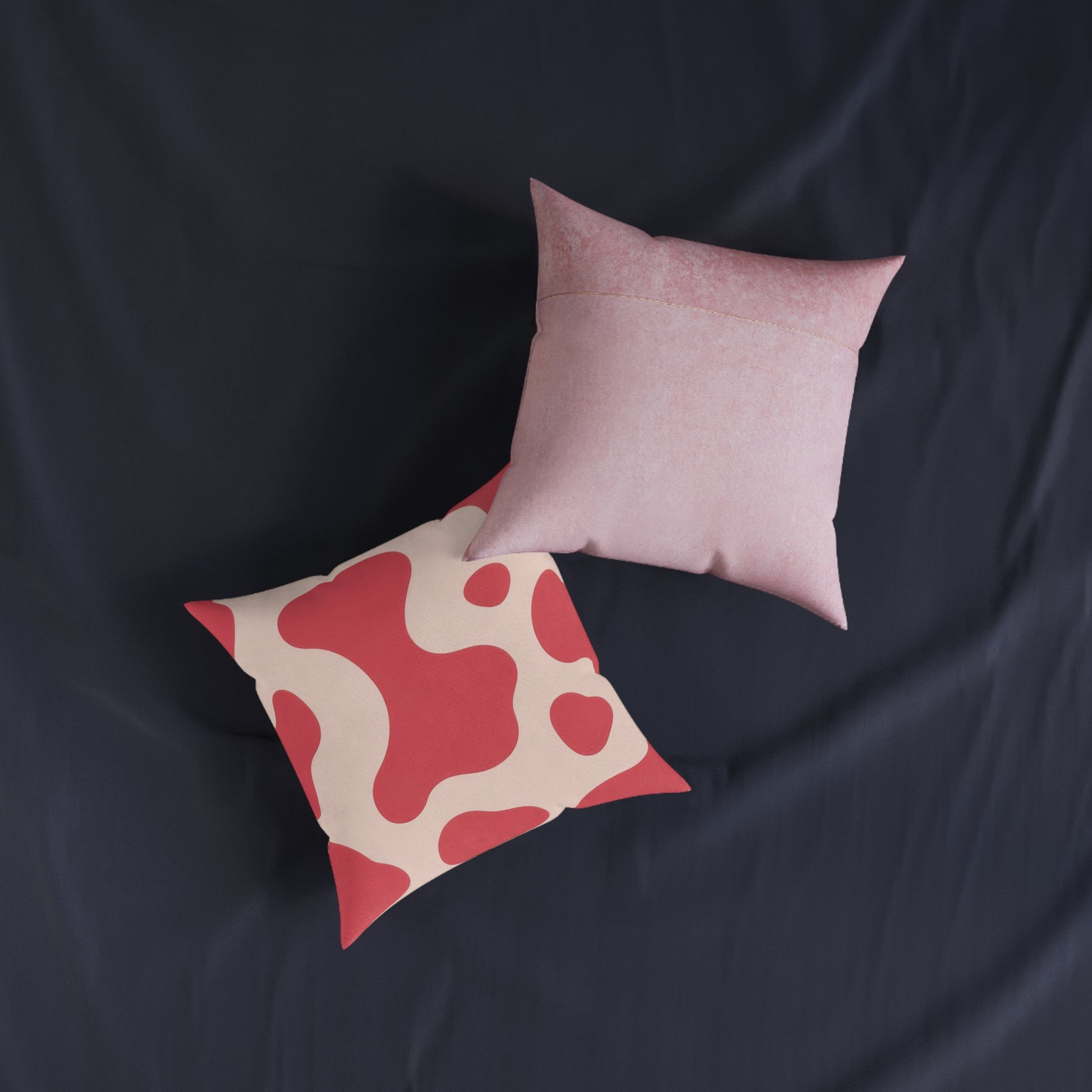 Red Jungle Cow Square Pillow - Pink Back, Artsulli - Art is Long, Life is Short, Home Decor, , , , , , , 