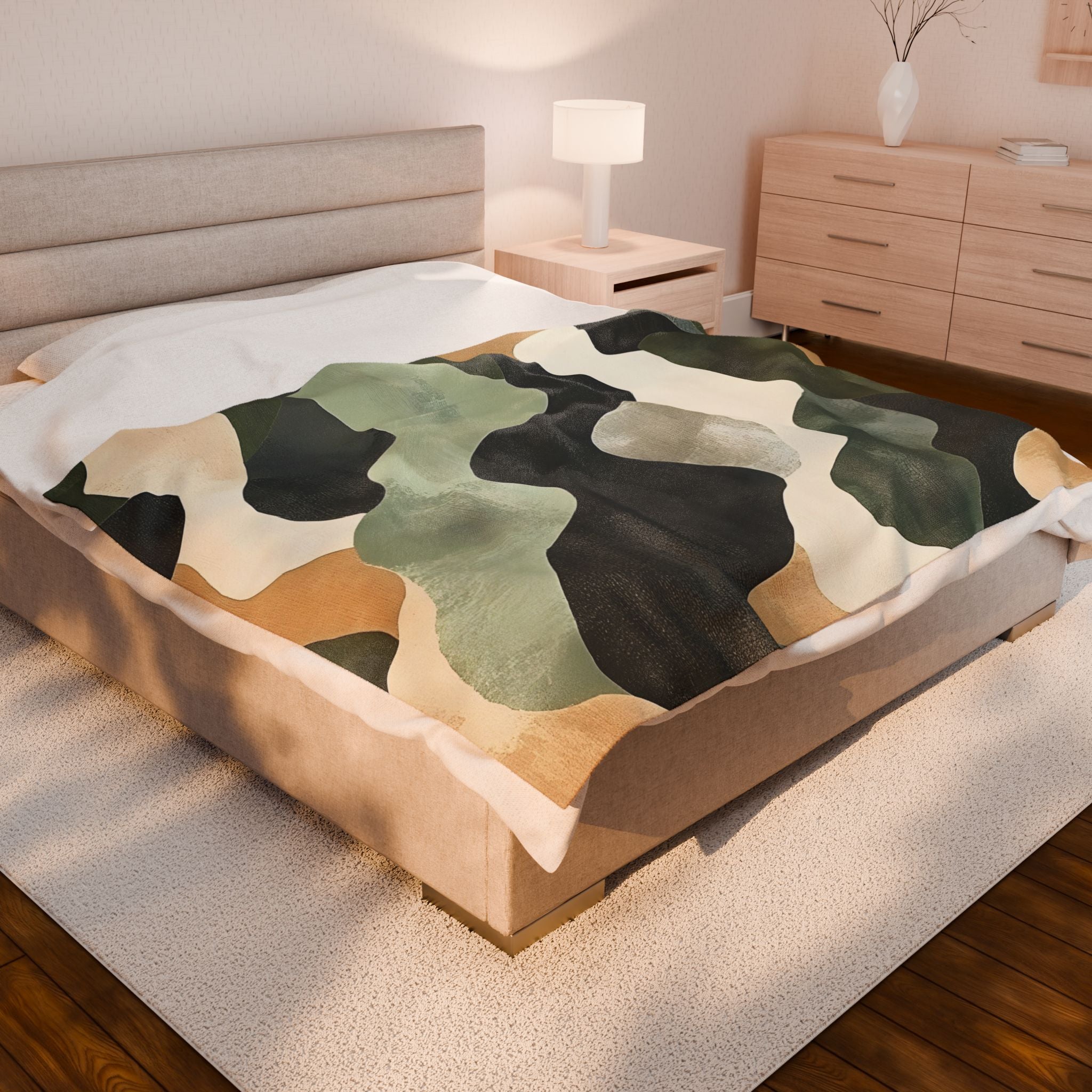 Camo Art Velveteen Plush Blanket, Artsulli - Art is Long, Life is Short, All Over Prints, , , , , , , 