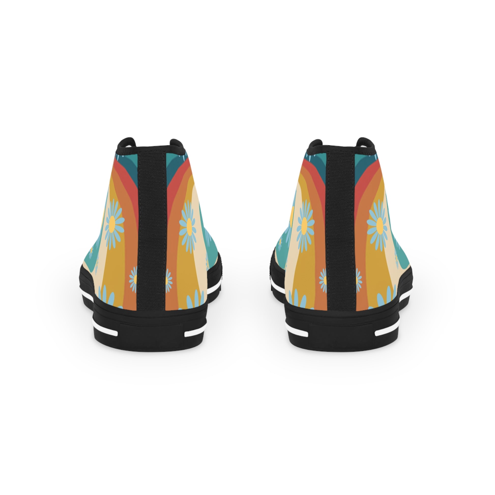 Psychedelic Floral Hills Multi-Color Men's High Top Sneakers, Artsulli - Art is Long, Life is Short, Shoes, , , , , , , 