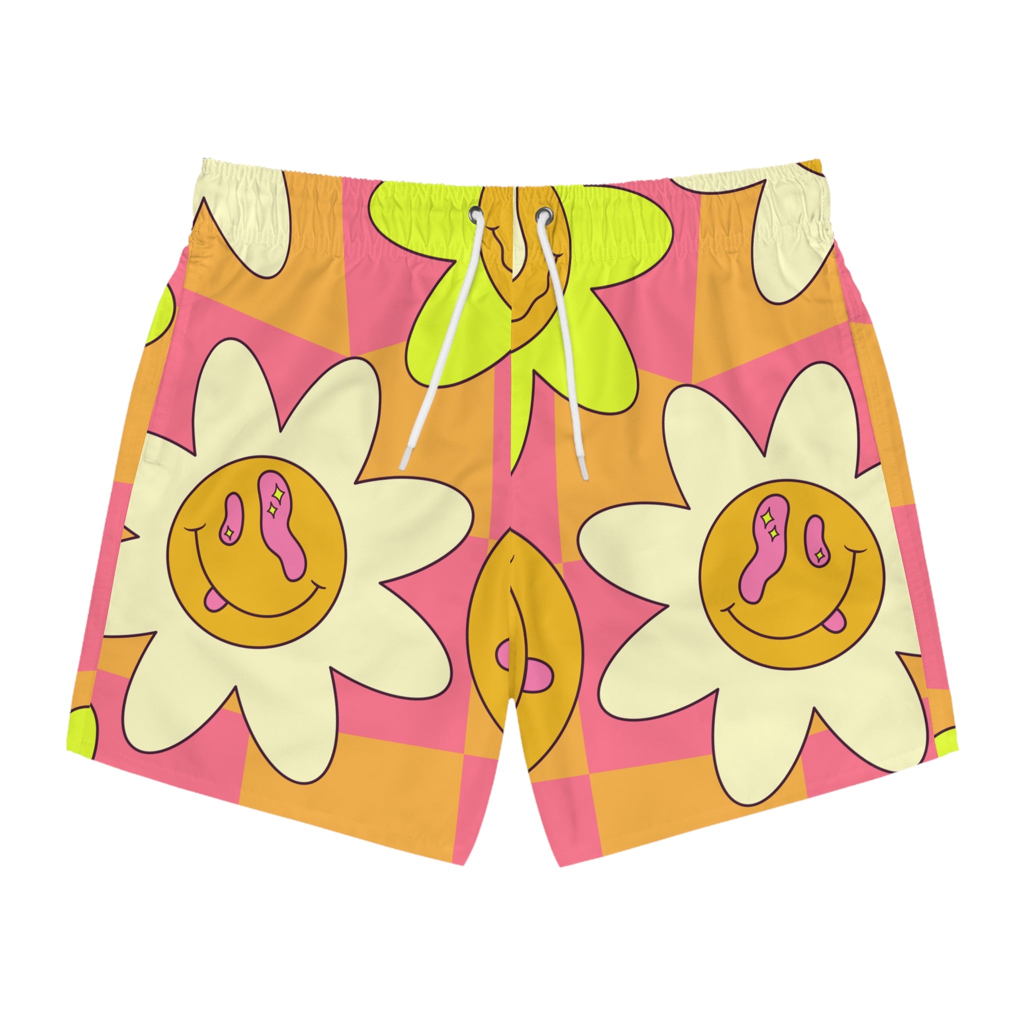 Trippy Sour Face Rave Swim Trunks (AOP), Artsulli - Art is Long, Life is Short, All Over Prints, Size, XS, Color, Seam thread color automatically matched to design, , , 23919861131159684886