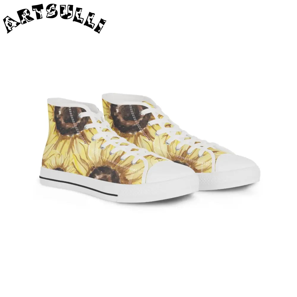 JAKKOUTTHEBXX Retro Anime Sunflower Men’s High Top Sneakers