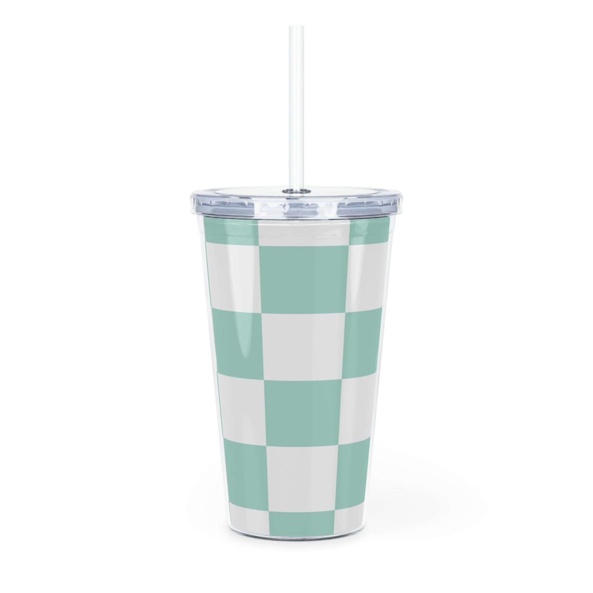 Chessboard Plastic Tumbler with Straw, Artsulli - Art is Long, Life is Short, Mug, , , , , , , 