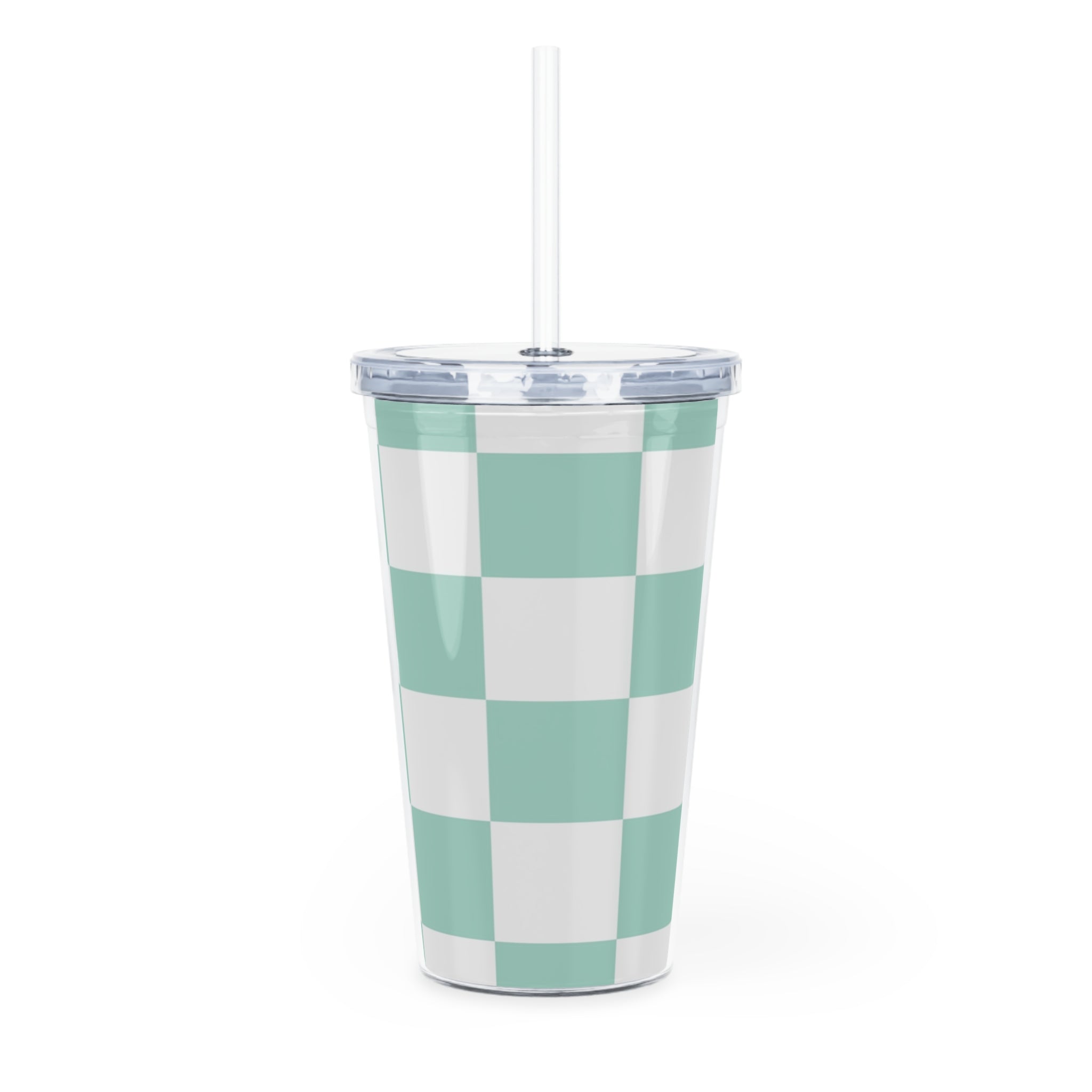 Chessboard Plastic Tumbler with Straw, Artsulli - Art is Long, Life is Short, Mug, , , , , , , 