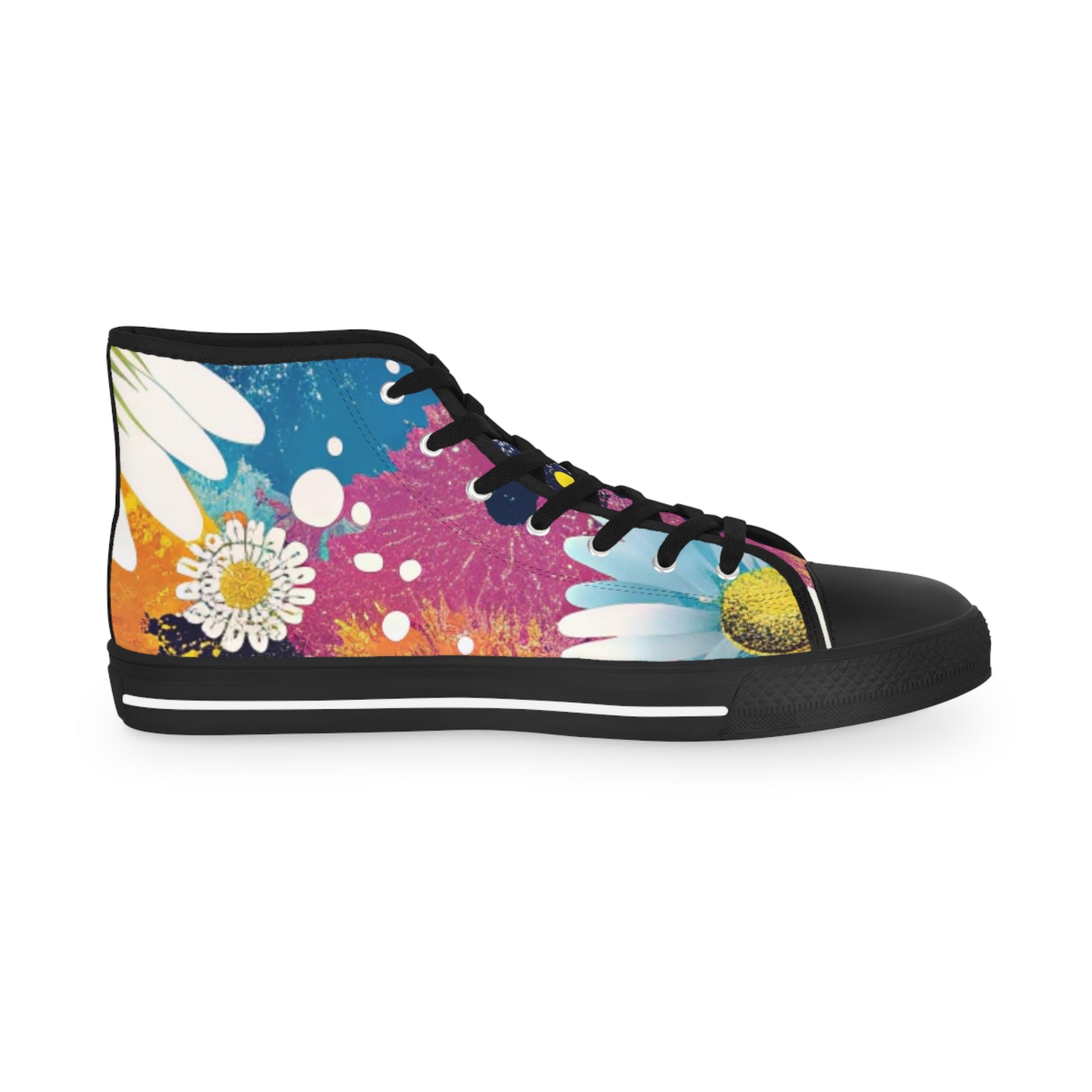 Magical Flower Explosion III Multi-Color Men's High Top Sneakers, Artsulli - Art is Long, Life is Short, Shoes, , , , , , , 
