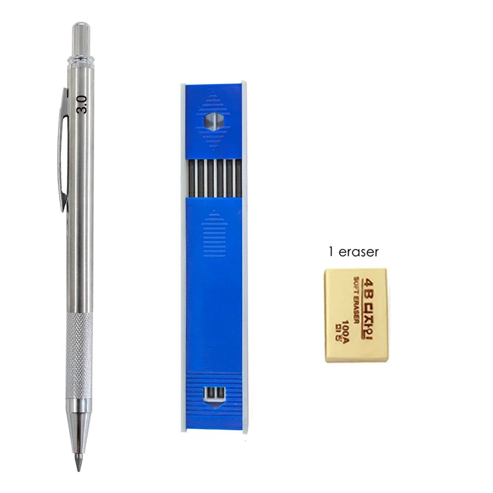 Buy The Best By Artsulli - Art is Long Life Short - Mechanical Pencil Set 3.0mm Full Metal Drawing Painting Automatic with Leads Office