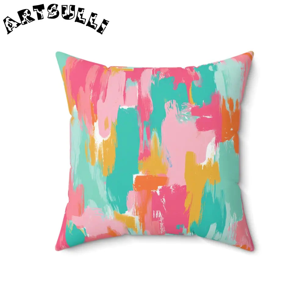 JAKKOUTTHEBXX Preppy Pixel Bloom Spun Polyester Square Pillow