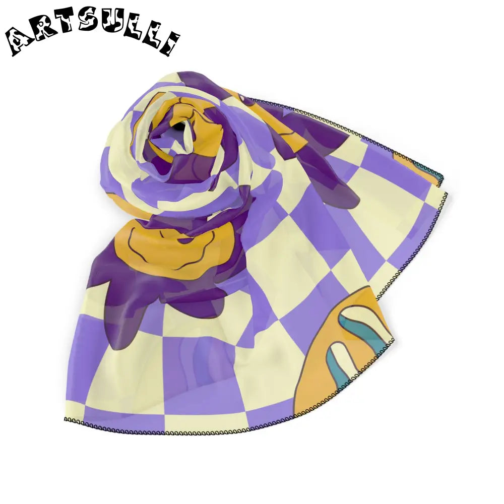 JAKKOUTTHEBXX Trippy Flower Power Motifs Poly Scarf JAKKOUTTHEBXX