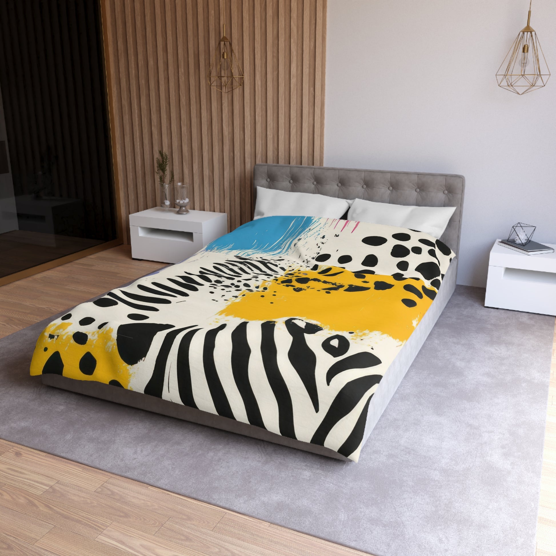 Rae Zebra Rhapsody Microfiber Duvet Cover, Artsulli - Art is Long, Life is Short, Home Decor, , , , , , , 