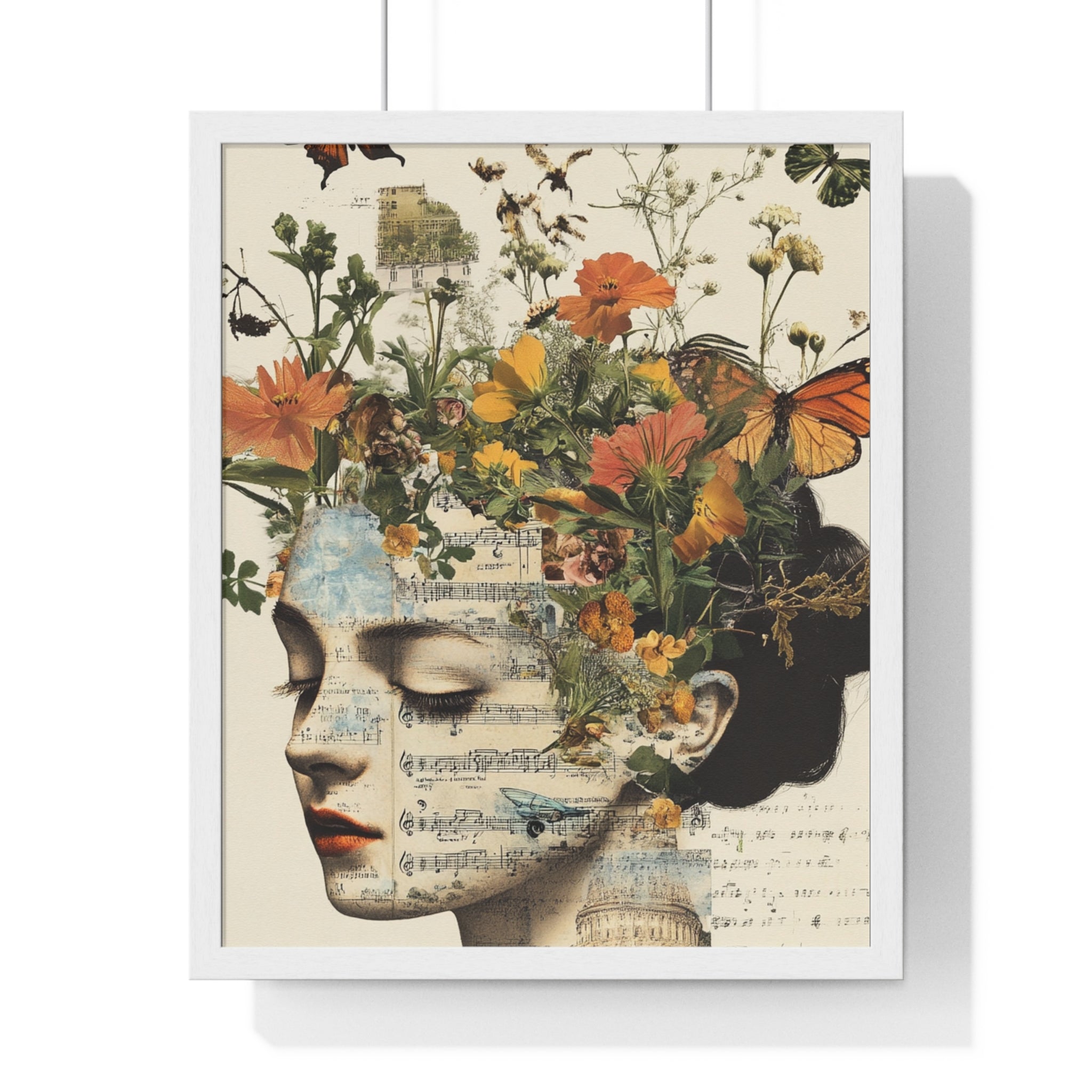 Retro Blooming Type Beat Vertical Framed Poster, Artsulli - Art is Long, Life is Short, Poster, Size, 16" x 20", Color, White, , , 99677523462718483210