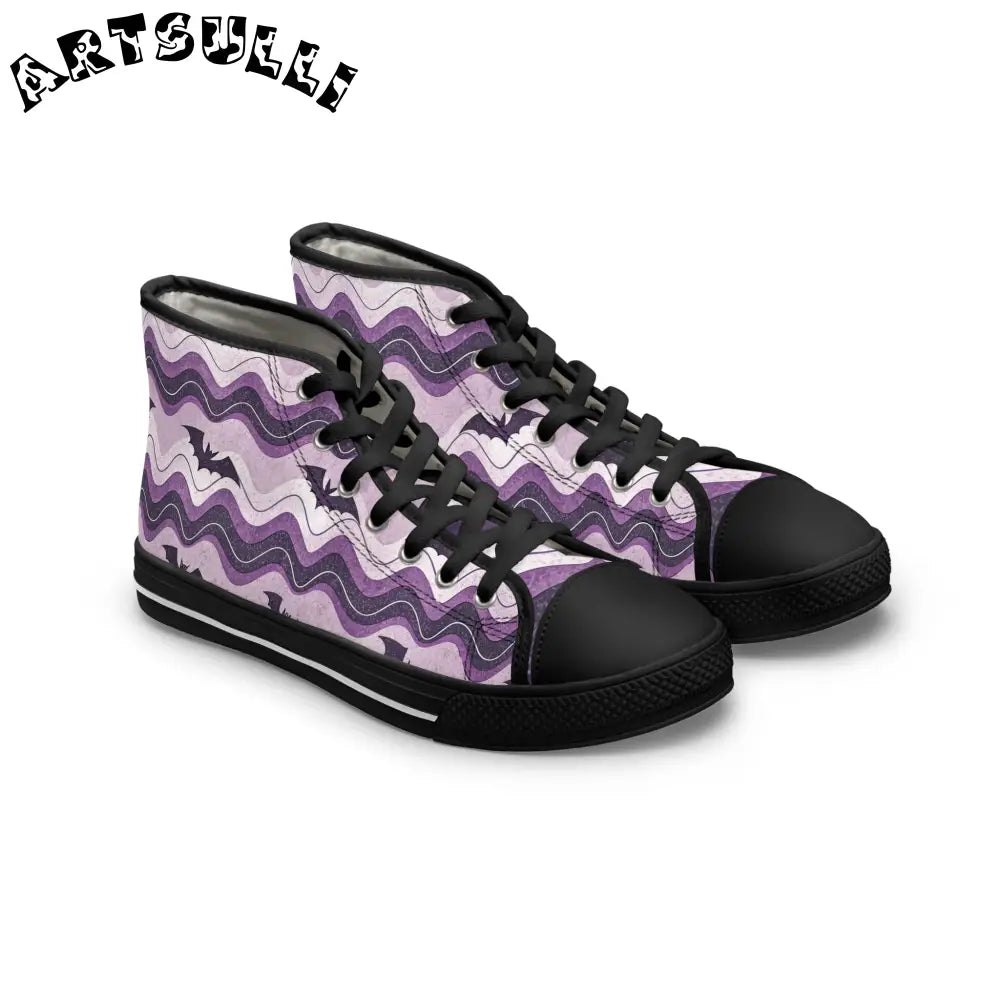 JAKKOUTTHEBXX Bat Wave Purple Women’s High Top Sneakers