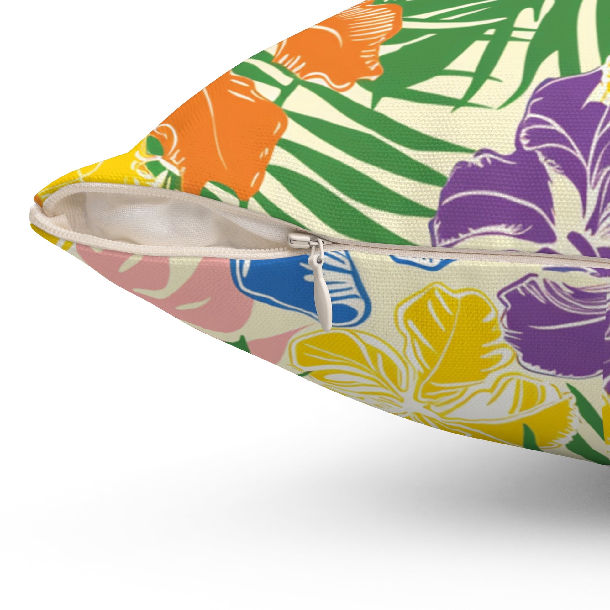 Blooming Tropical Flowers Spun Polyester Square Pillow, Artsulli - Art is Long, Life is Short, Home Decor, , , , , , , 