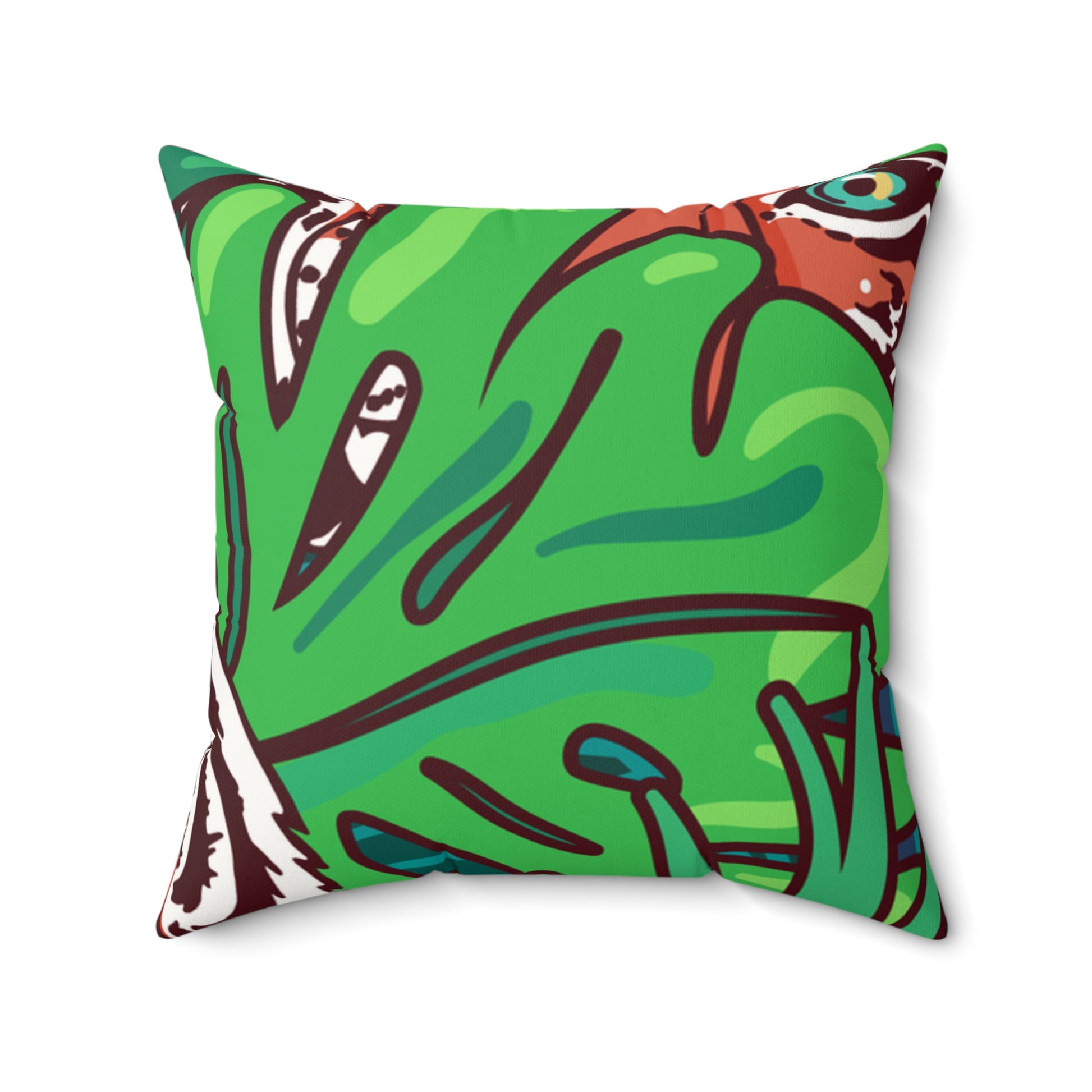Tropical Jungle Tigers Blue and Green Faux Suede Square Pillow, Artsulli - Art is Long, Life is Short, Home Decor, Size, 20" × 20", , , , , 14282362830553