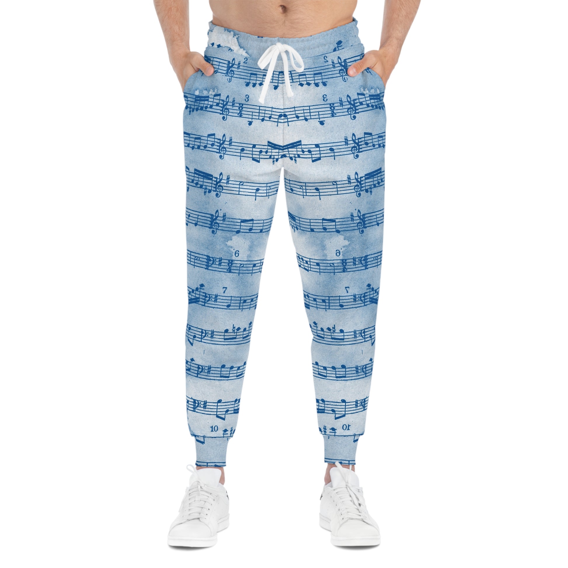 Drip Spill Type Beat Sheet II Music Blue Athletic Joggers (AOP), Artsulli - Art is Long, Life is Short, All Over Prints, , , , , , , 