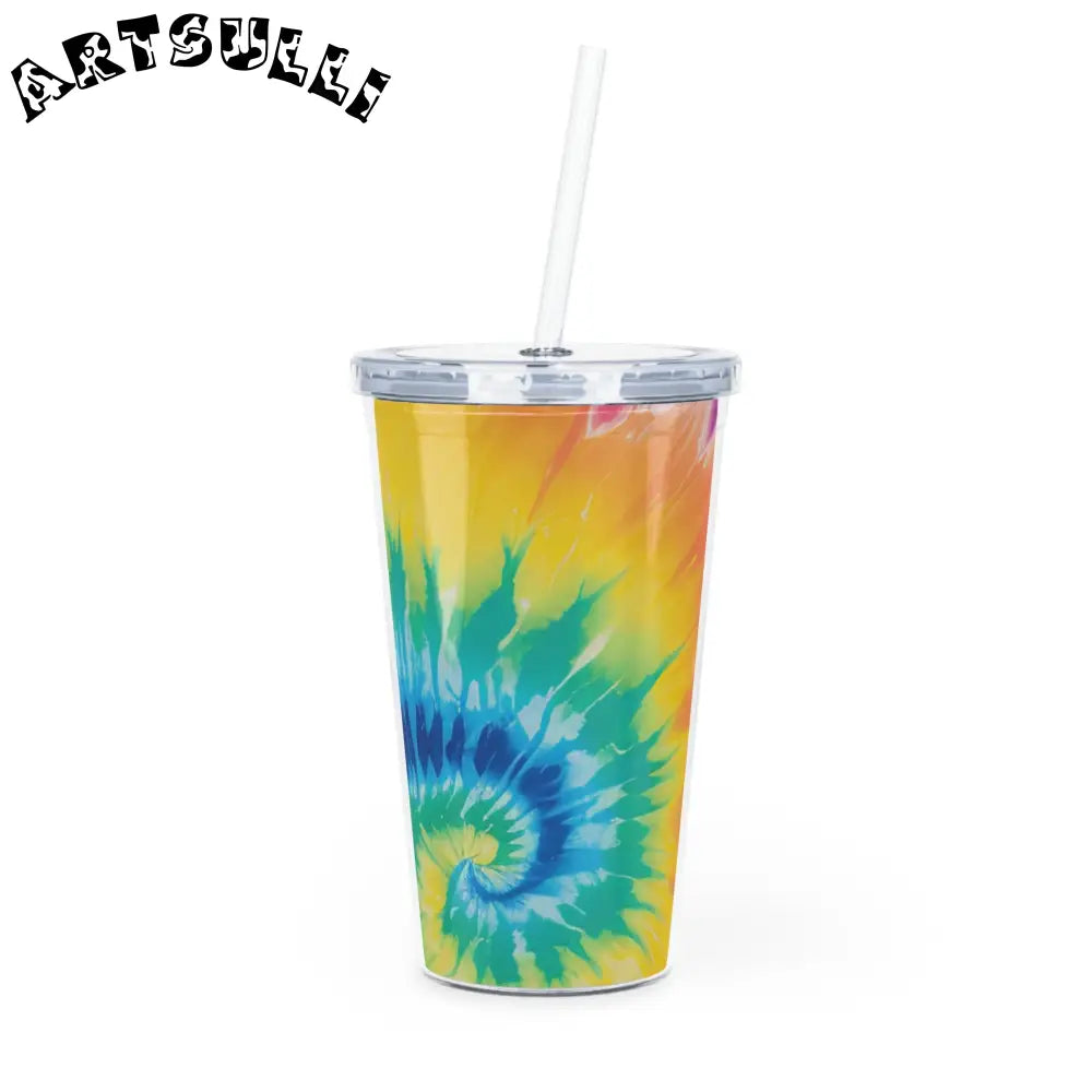 JAKKOUTTHEBXX Tie-Dye 20oz Plastic Tumbler with Lid and Straw 2025