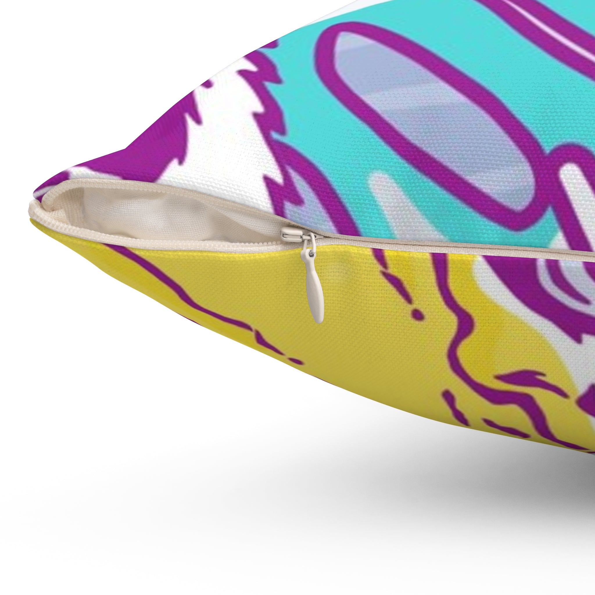Tropical Floral Tigers Torquise and Purple Spun Polyester Square Pillow, Artsulli - Art is Long, Life is Short, Home Decor, , , , , , , 