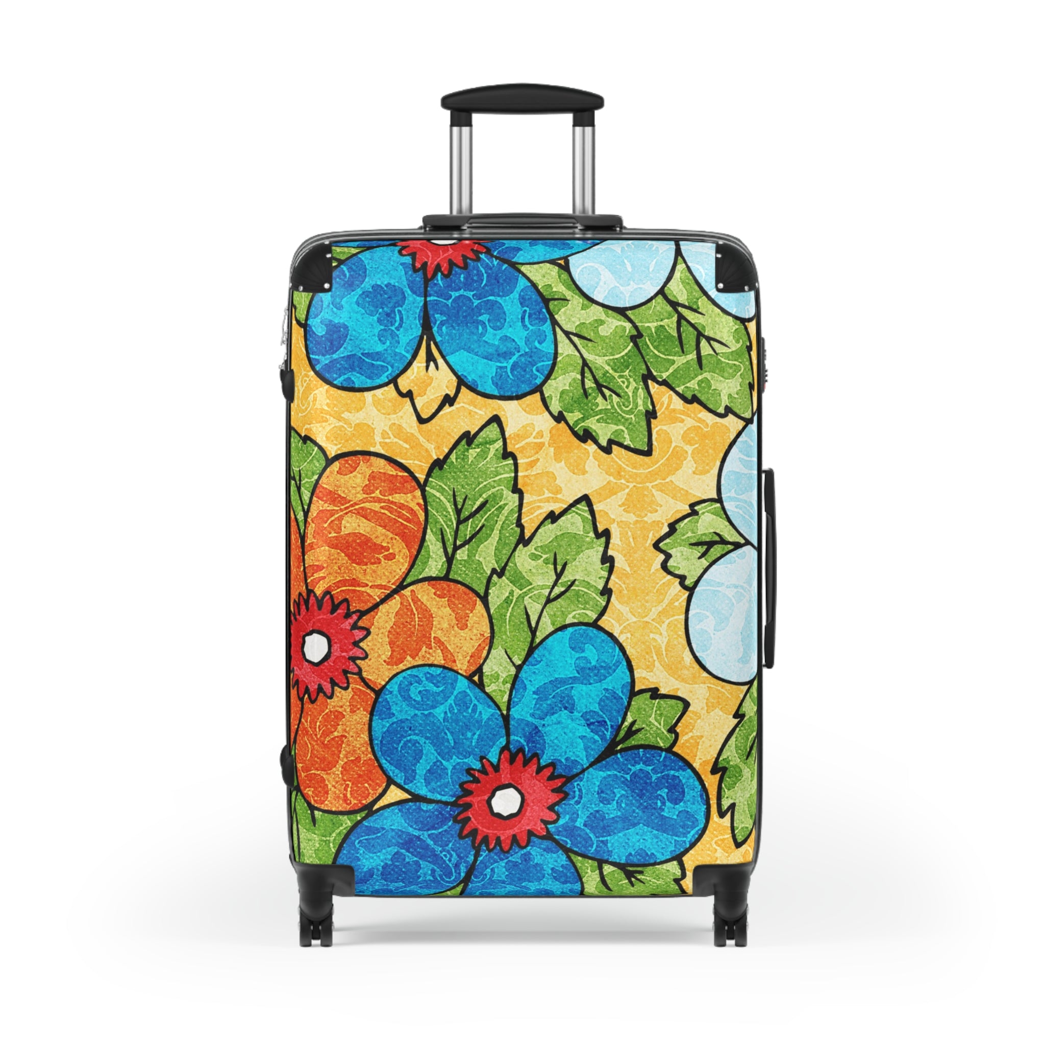 Groovy Yellow Floral Kl Suitcase, Artsulli - Art is Long, Life is Short, Bags, , , , , , , 
