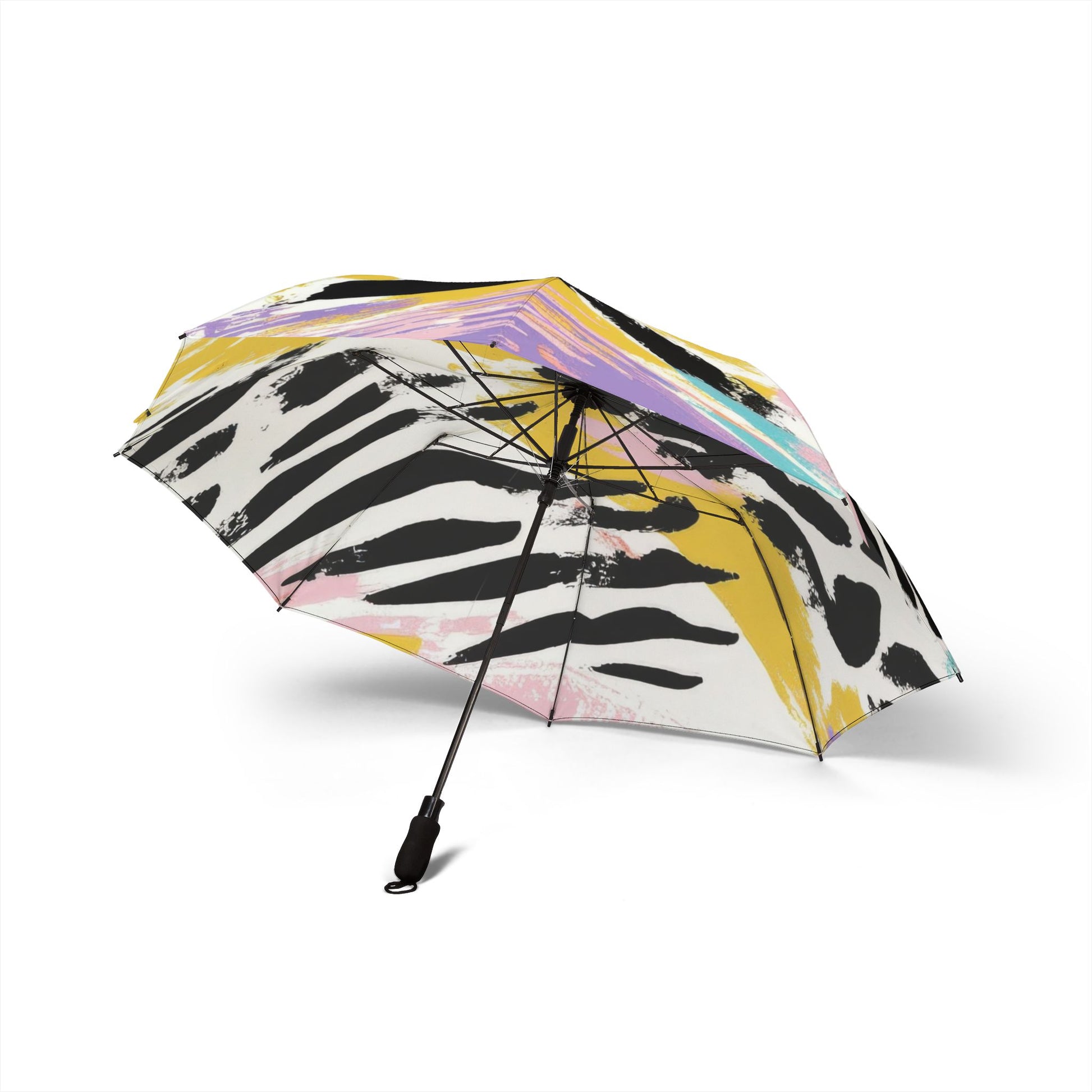 Wild Zebra Stripes x Paint Brush Strokes Multi-Color Semi-Automatic Foldable Umbrella, Artsulli - Art is Long, Life is Short, Accessories, , , , , , , 