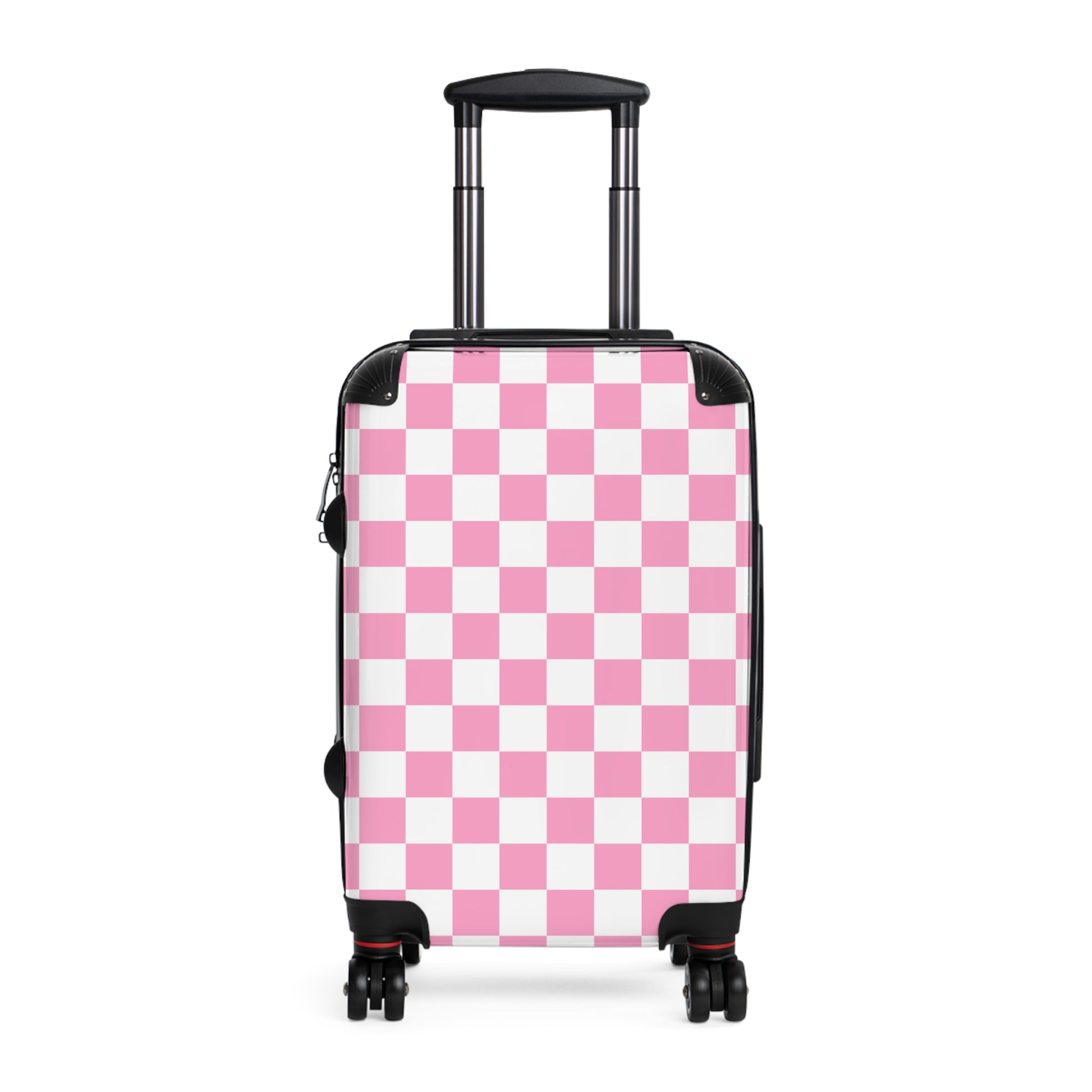 Checkerboard Hot Pink and White Suitcase, Artsulli - Art is Long, Life is Short, Bags, Size, Small, Color, Black, , , 12720736727791691142