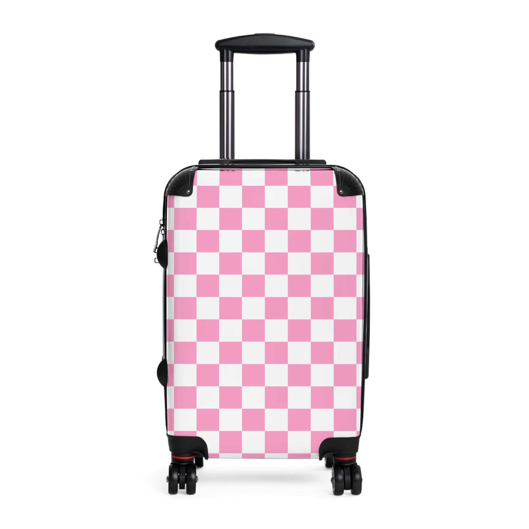 Checkerboard Hot Pink and White Suitcase, Artsulli - Art is Long, Life is Short, Bags, Size, Small, Color, Black, , , 12720736727791691142
