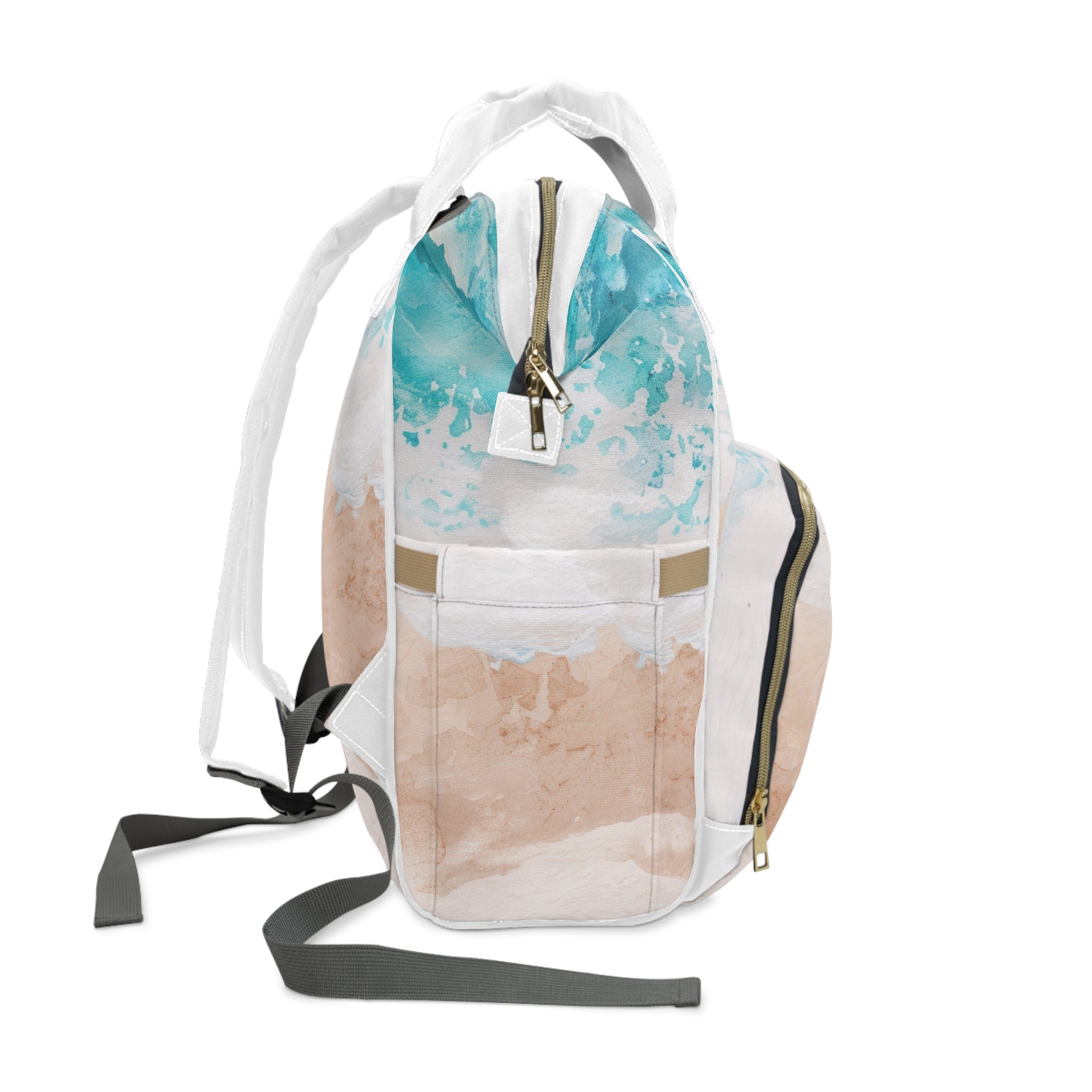 Seashore Multifunctional Diaper Backpack, Artsulli - Art is Long, Life is Short, Bags, , , , , , , 