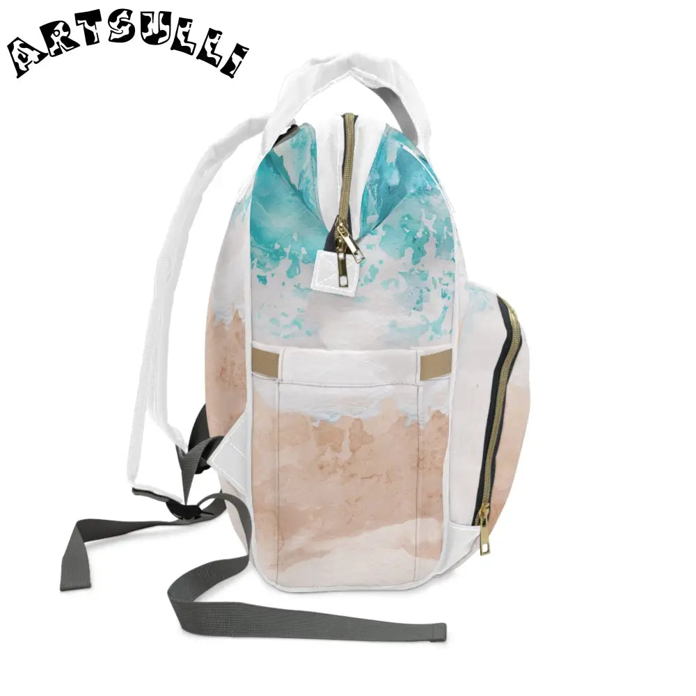 JAKKOUTTHEBXX Turquoise Wave Diaper Backpack JAKKOUTTHEBXX Artsulli