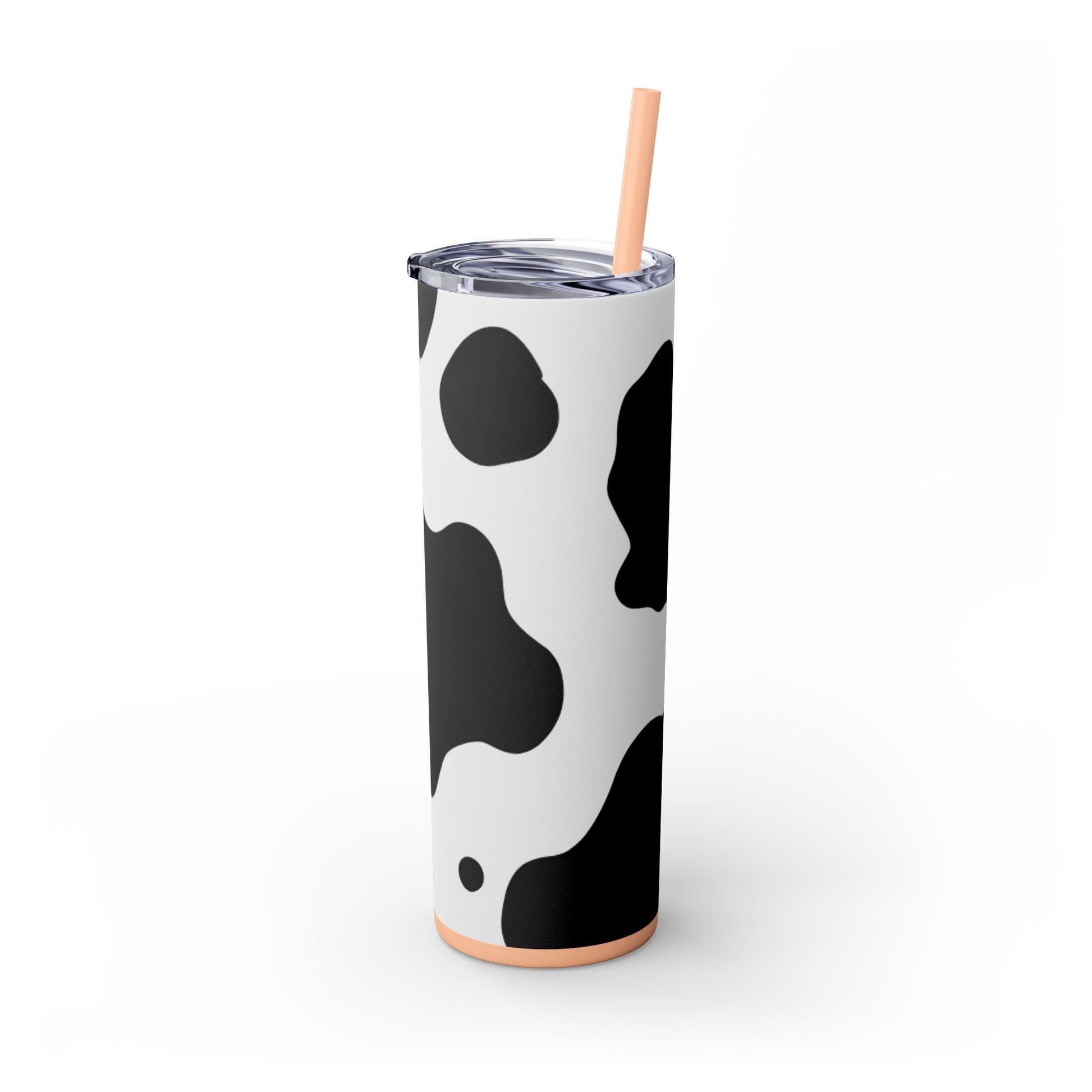 Cow Print Focus Skinny Tumbler with Straw, 20oz, Artsulli - Art is Long, Life is Short, Mug, , , , , , , 