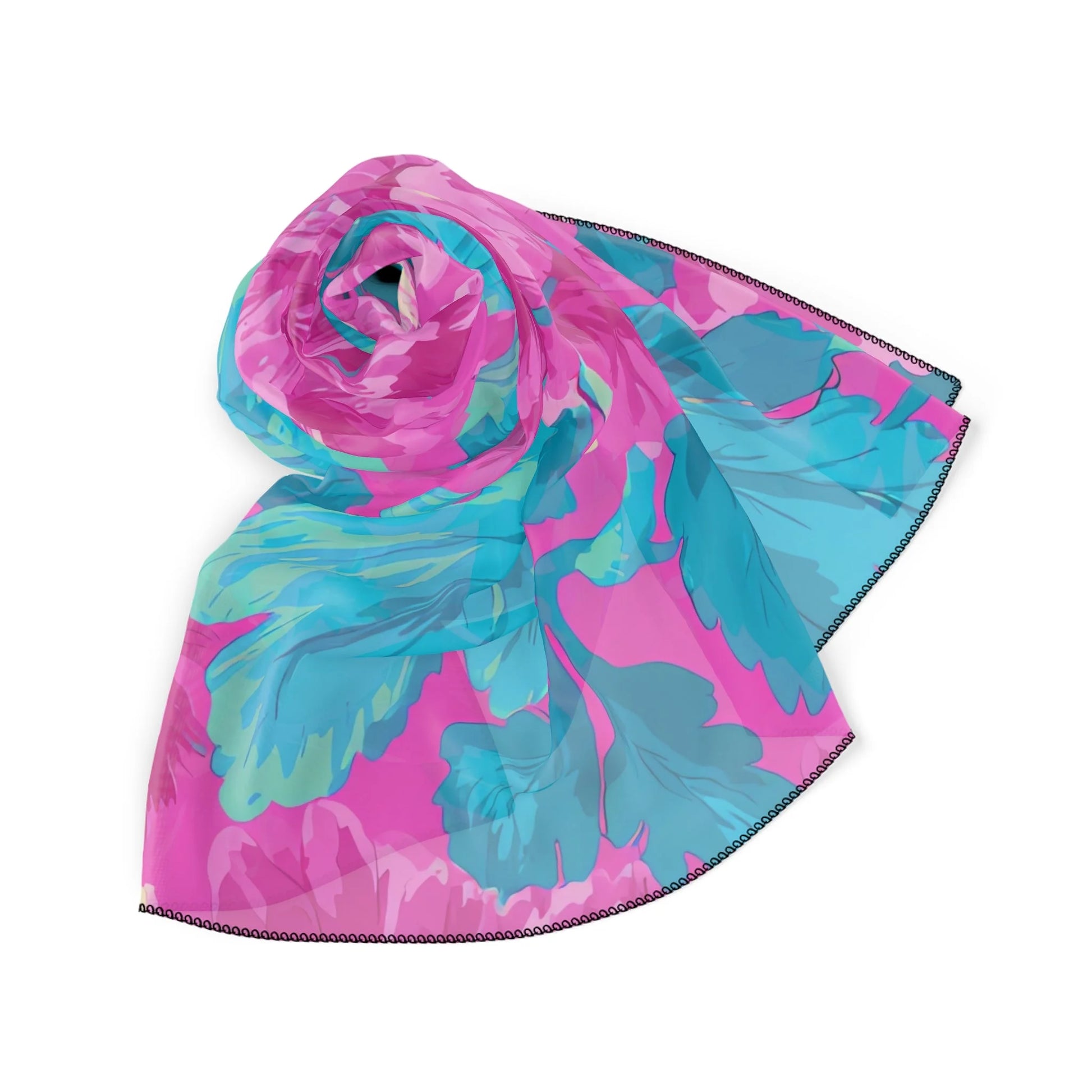 80s Dreamscape Floral High Quality Poly Scarf, Artsulli - Art is Long, Life is Short, Accessories, , , , , , , 