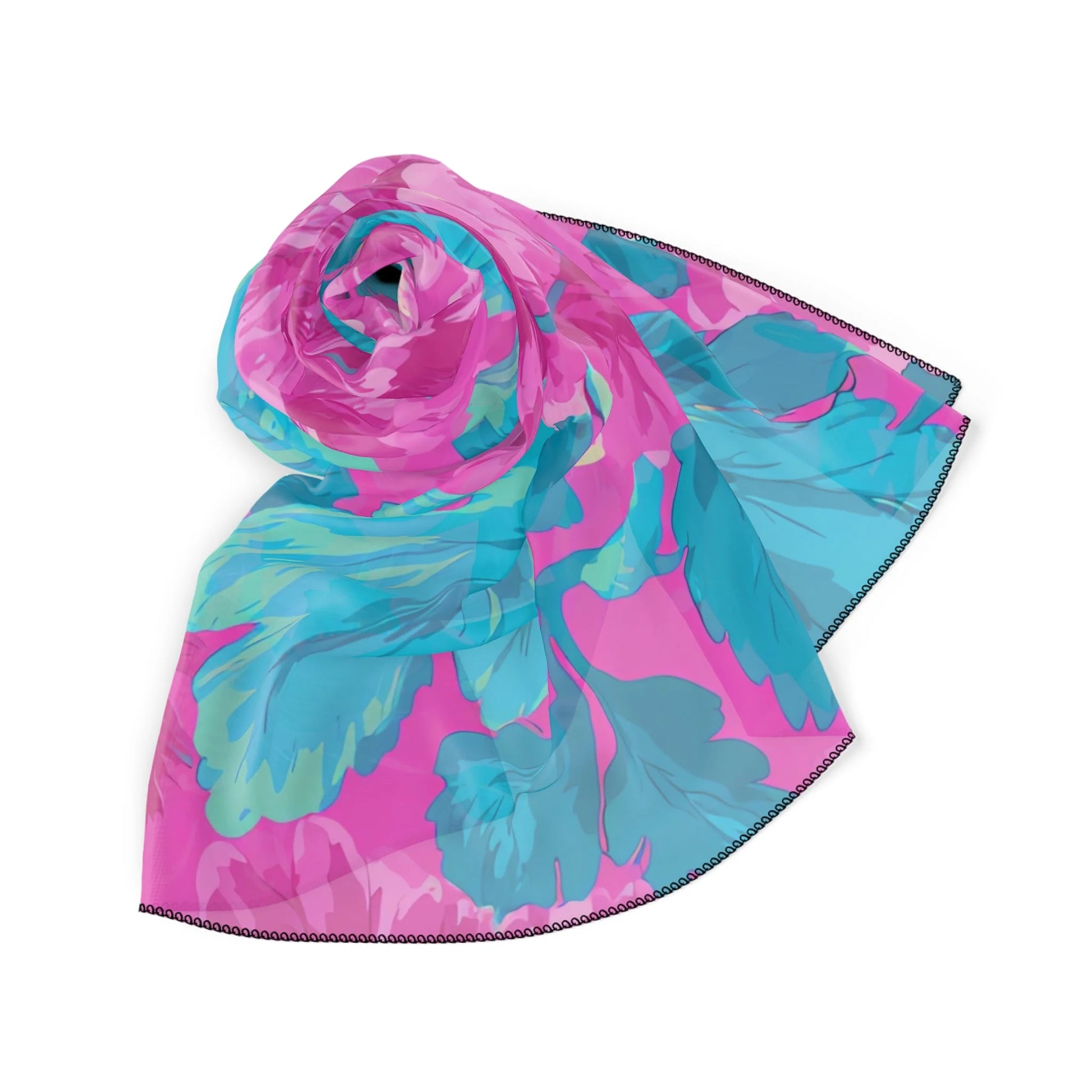 80s Dreamscape Floral High Quality Poly Scarf, Artsulli - Art is Long, Life is Short, Accessories, , , , , , , 