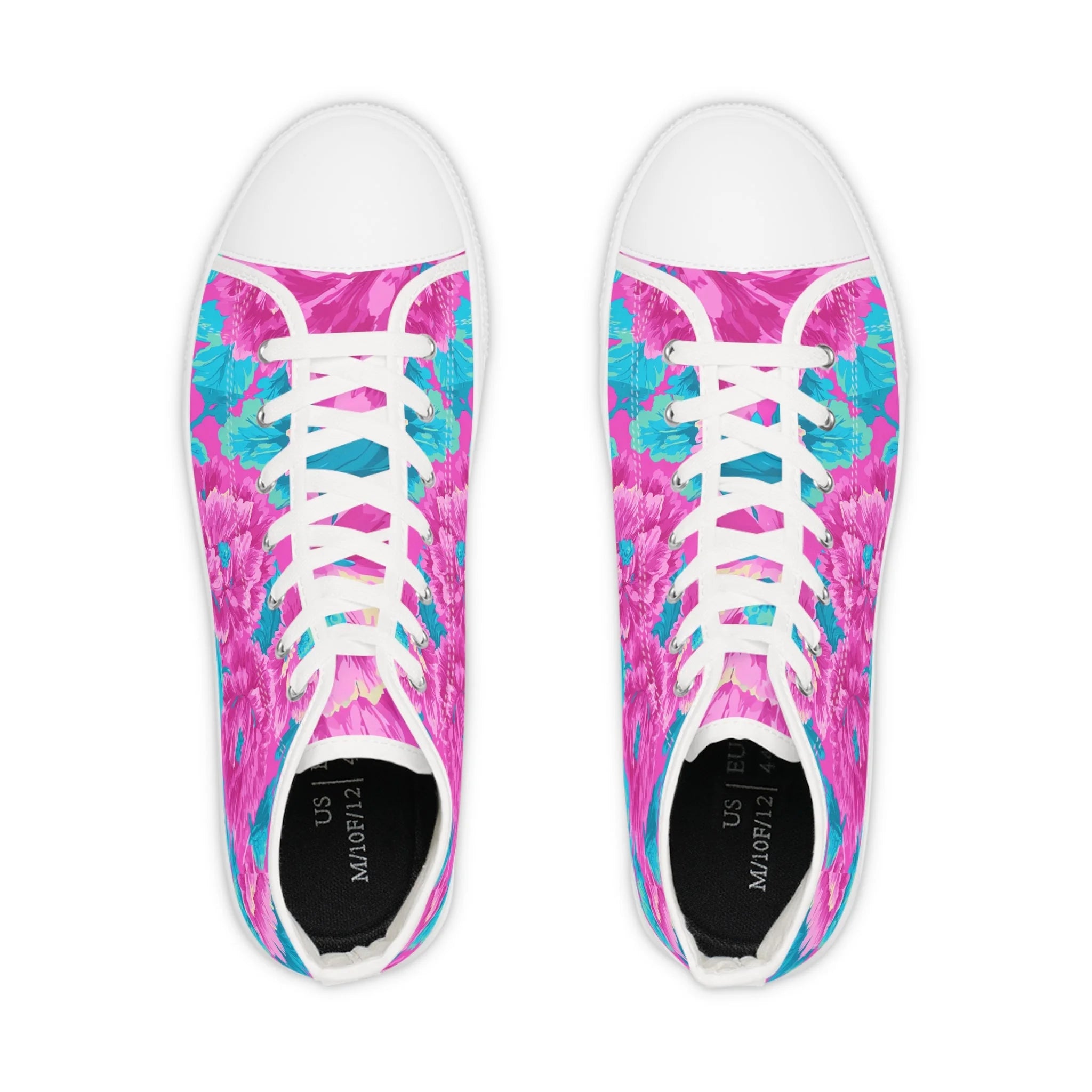80s Dreamscape Floral High Tops with Deodorant Memory Foam, Artsulli - Art is Long, Life is Short, Shoes, , , , , , , 