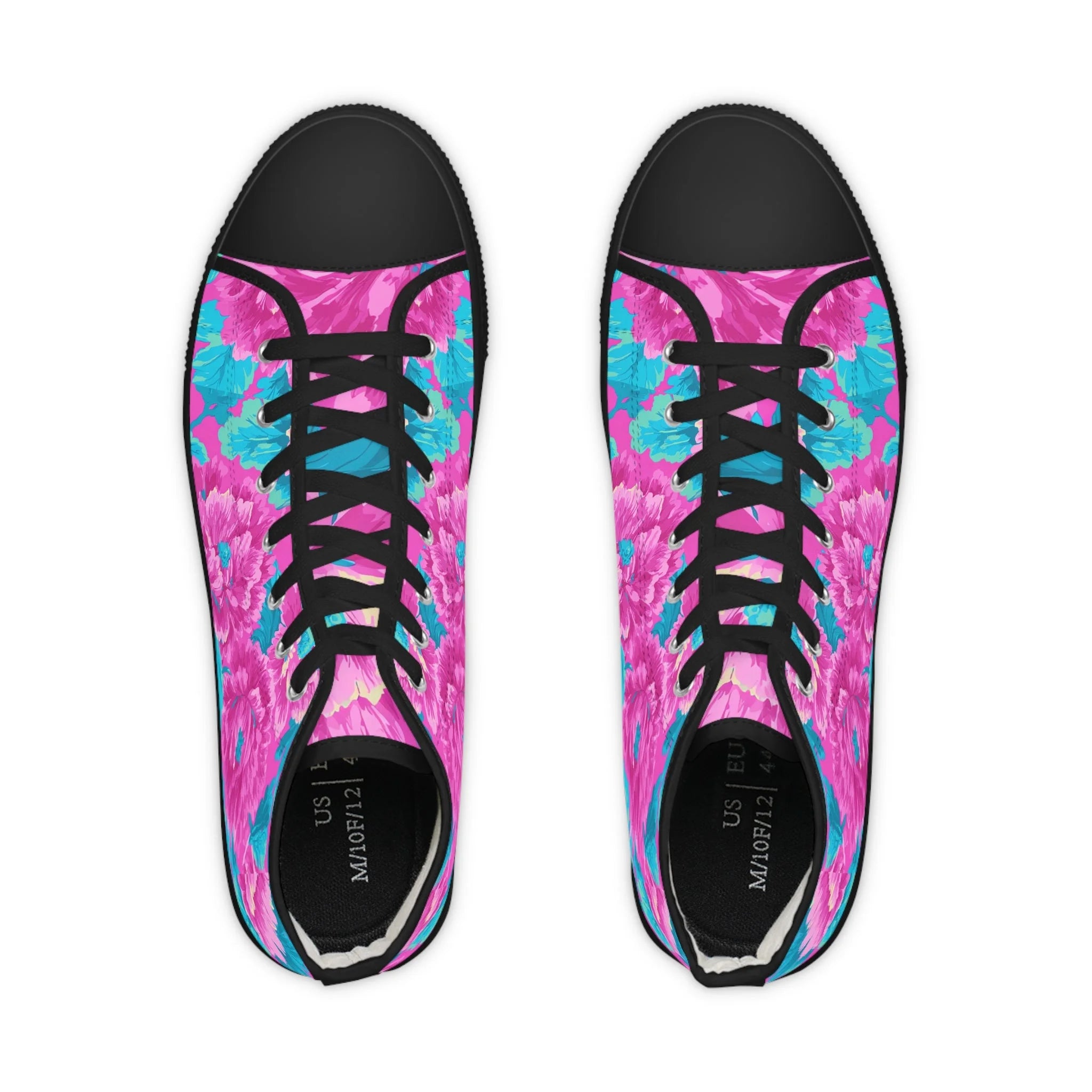 80s Dreamscape Floral High Tops with Deodorant Memory Foam, Artsulli - Art is Long, Life is Short, Shoes, , , , , , , 