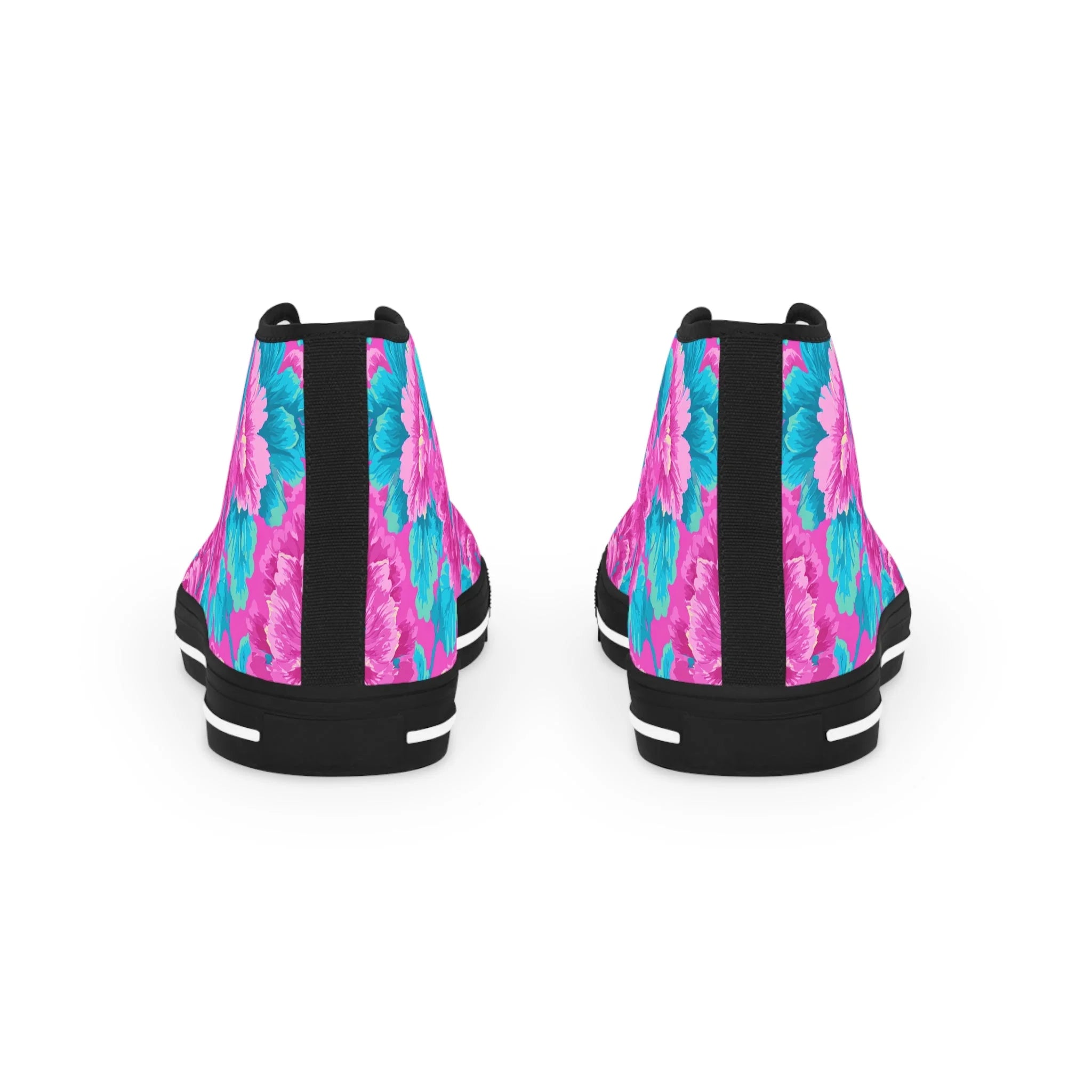 80s Dreamscape Floral High Tops with Deodorant Memory Foam, Artsulli - Art is Long, Life is Short, Shoes, , , , , , , 