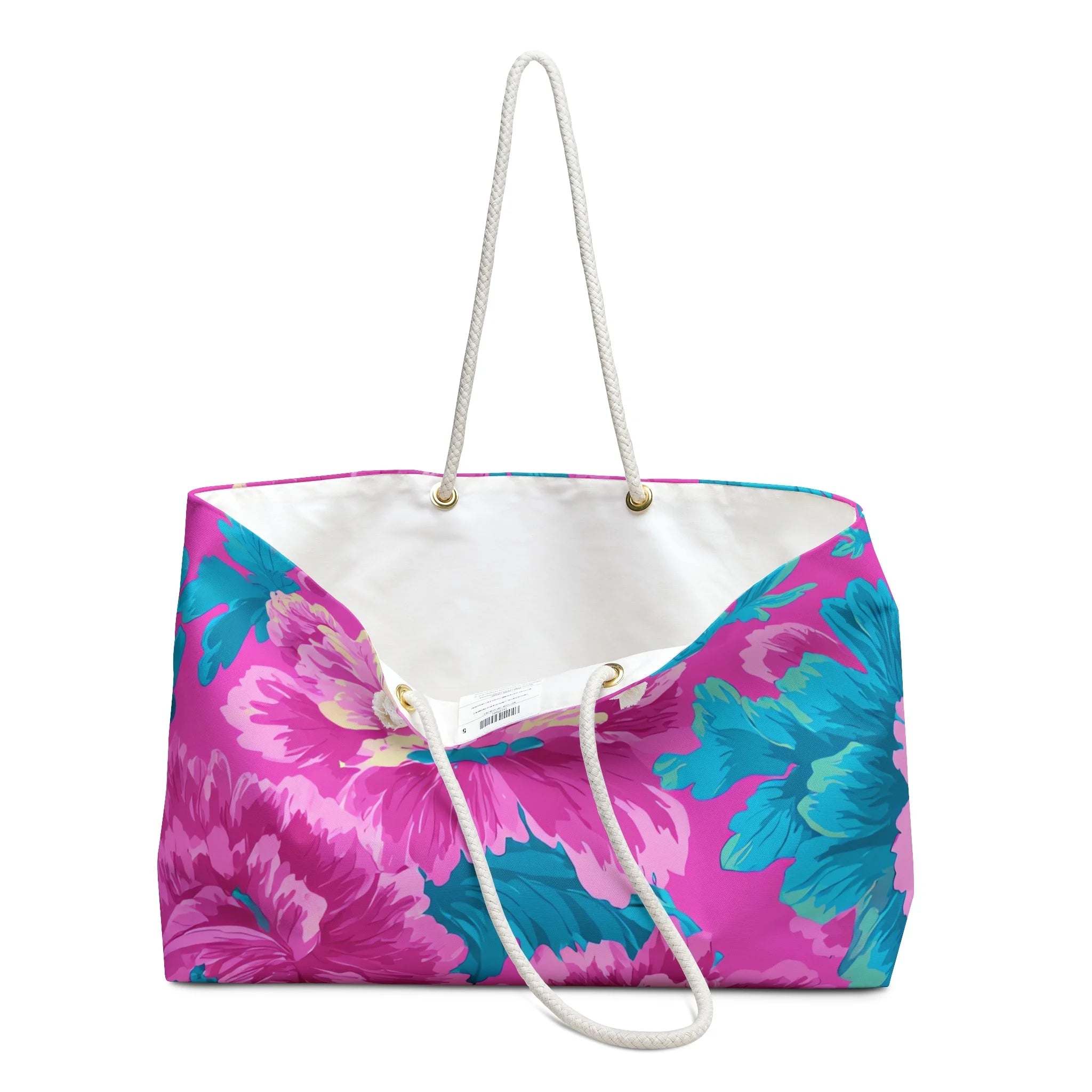 80s Dreamscape Floral Oversized Weekender Tote, Artsulli - Art is Long, Life is Short, Bags, , , , , , , 